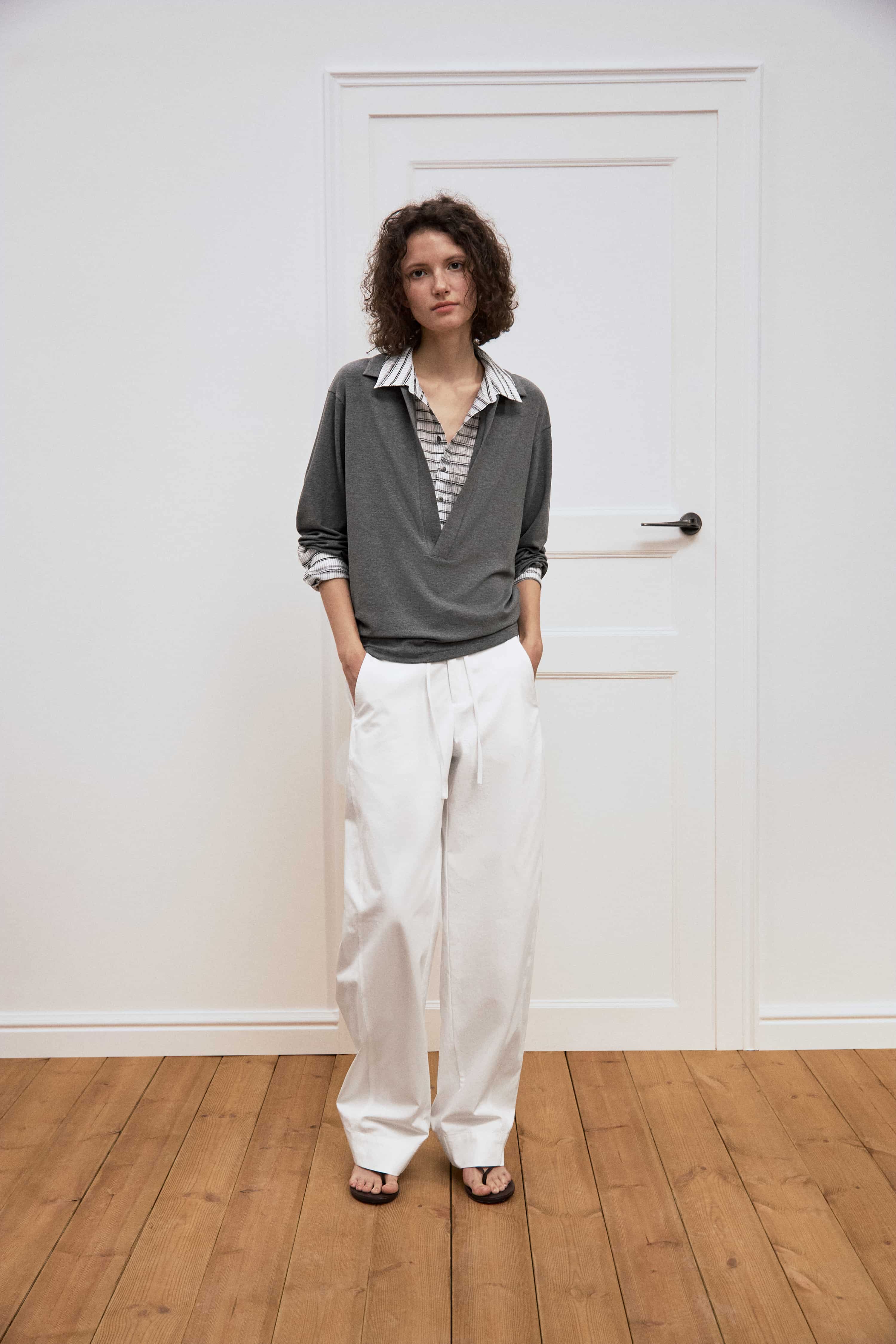 Layered Stripe V-Neck Shirt