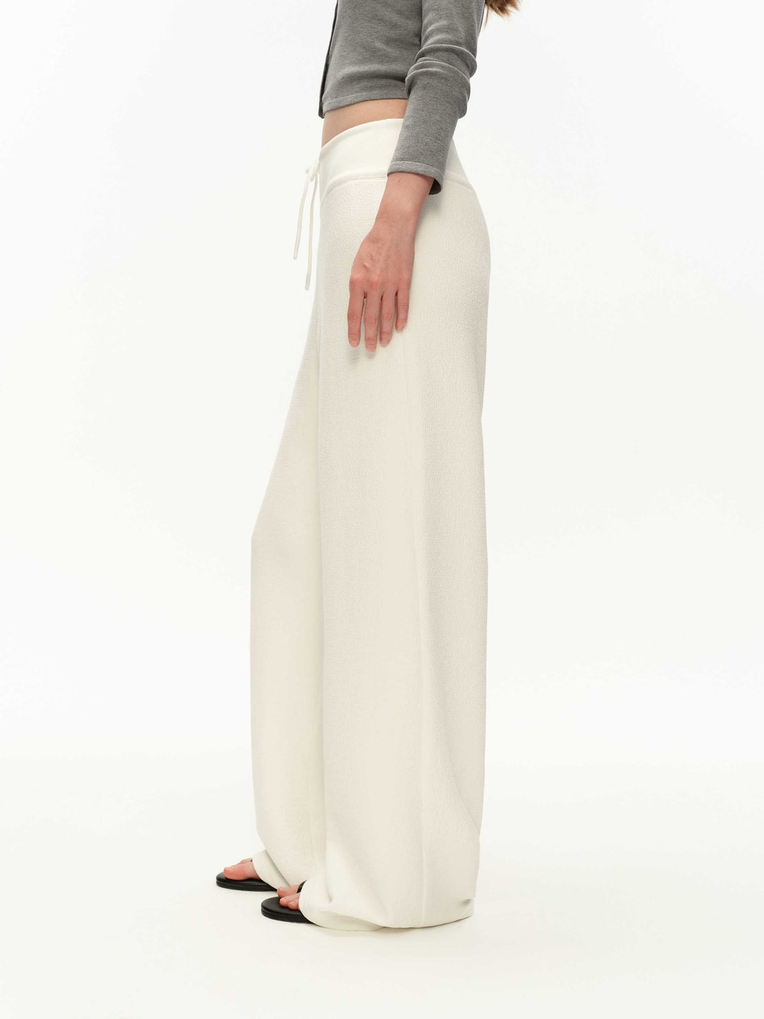 Relaxed Drawstring Wide-Leg Pants
