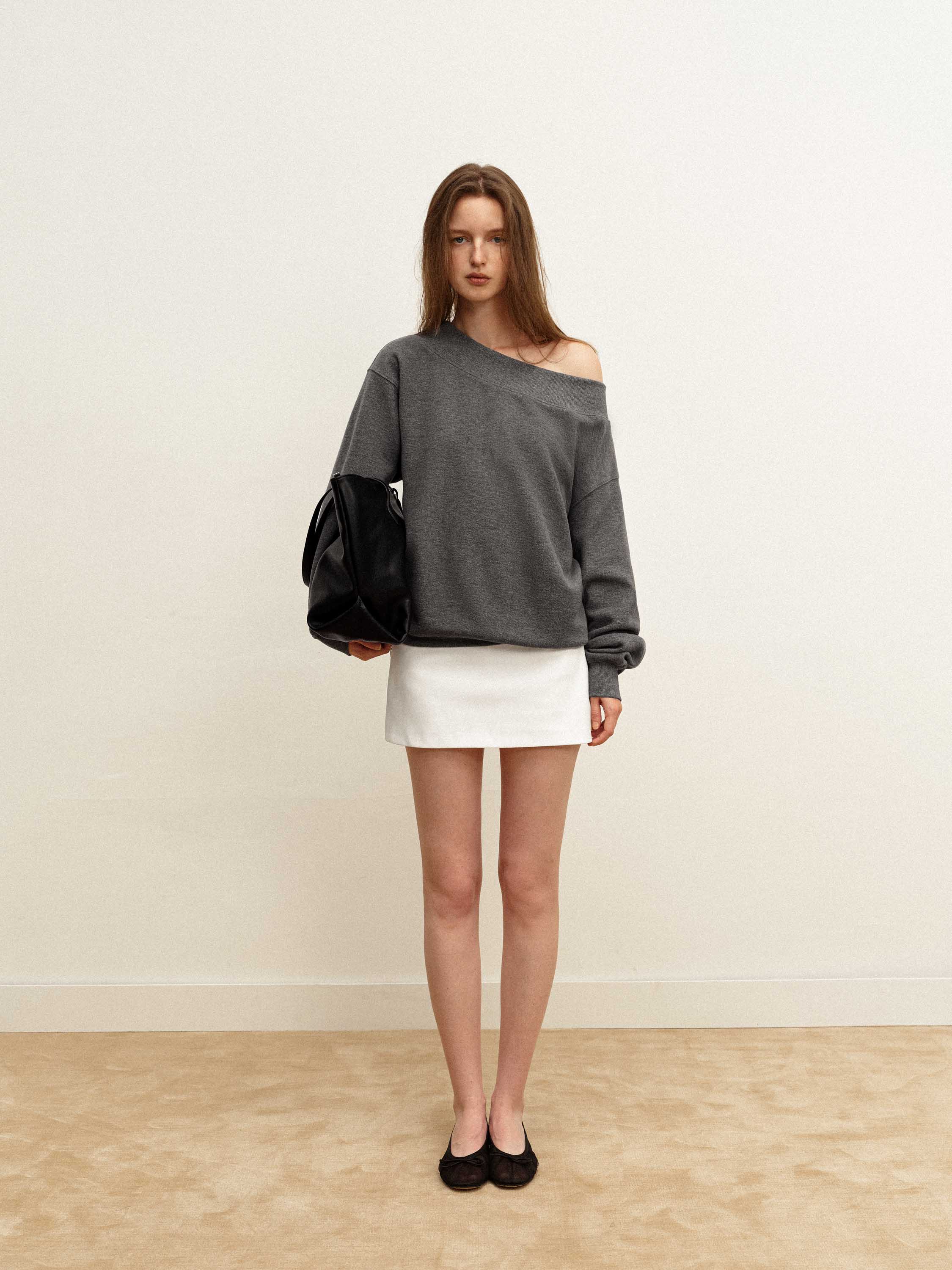 Structured Wool-Blend Oversized Top