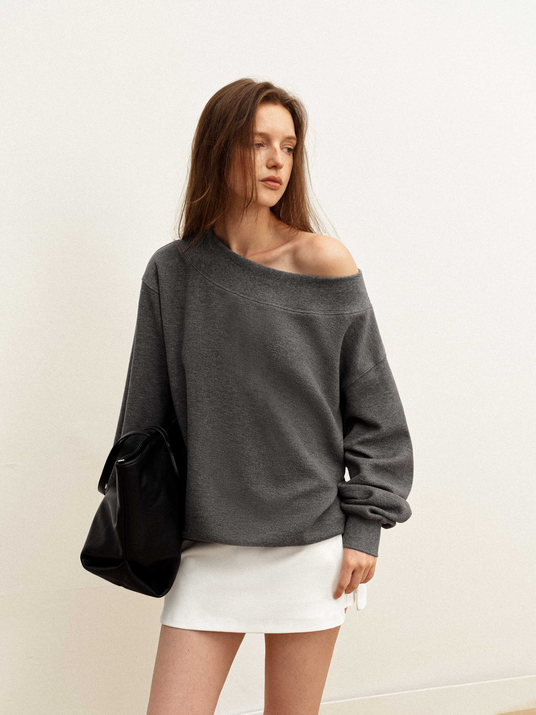 Structured Wool-Blend Oversized Top