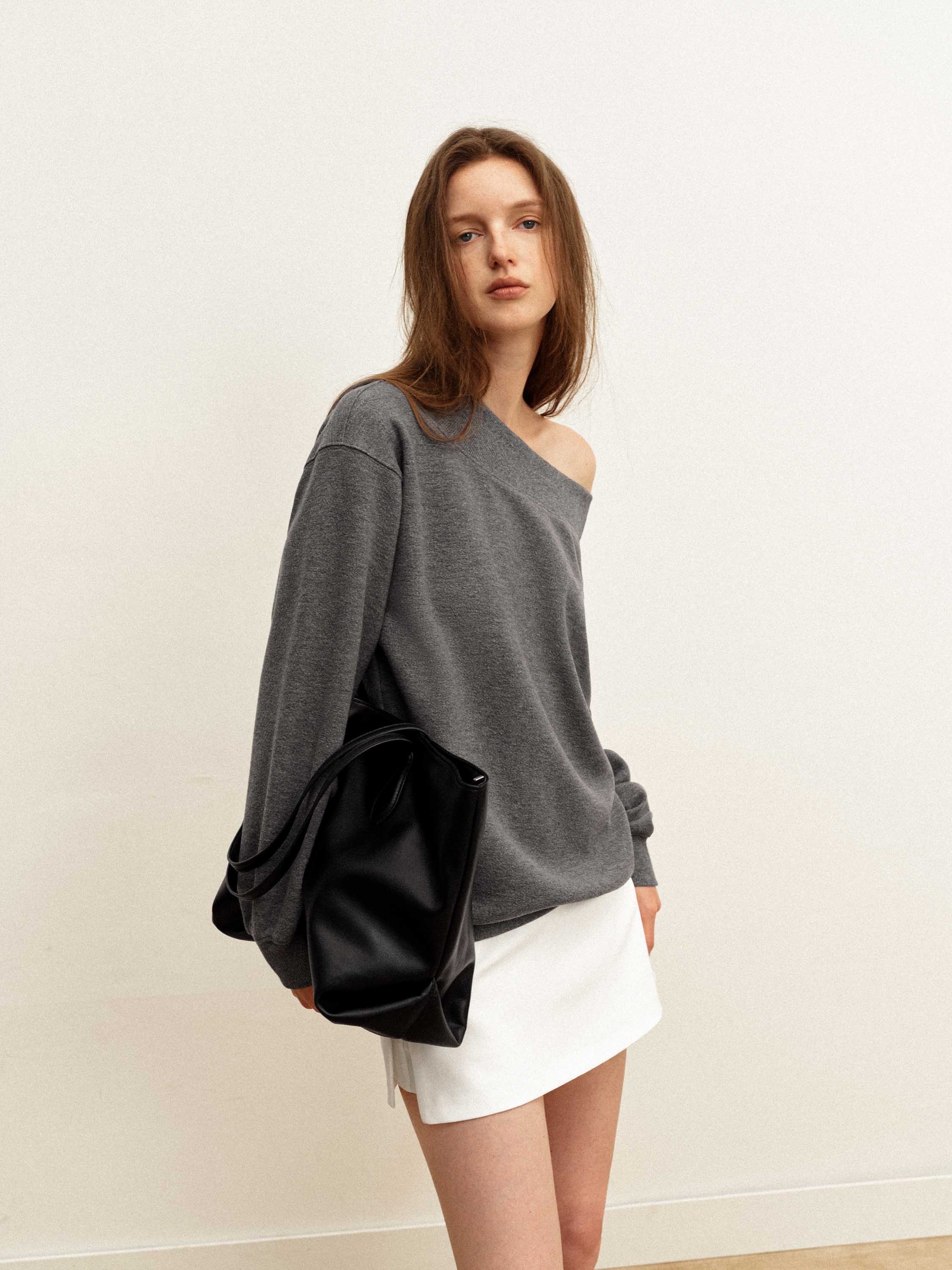Structured Wool-Blend Oversized Top