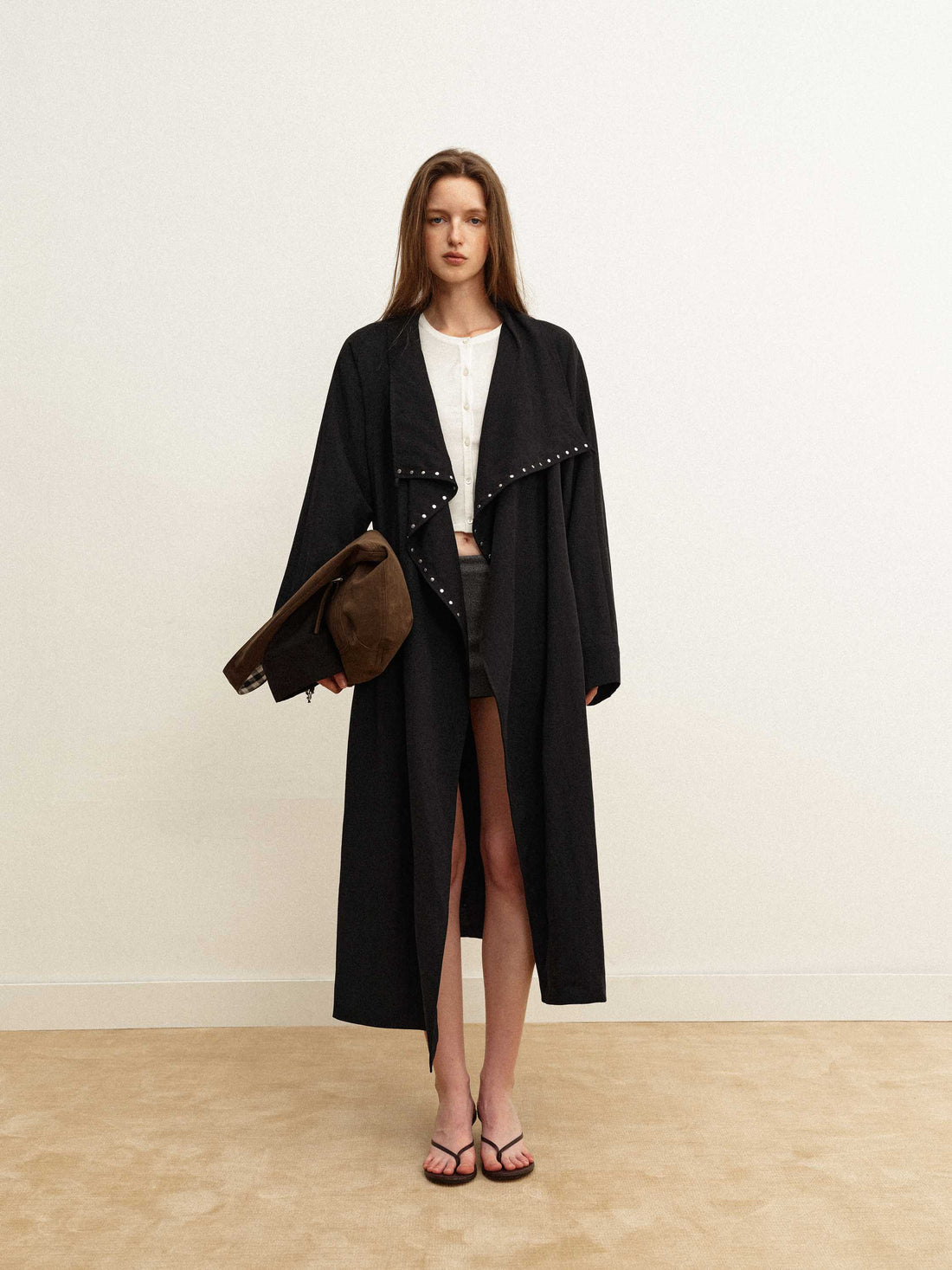 Tencel Draped Trench Coat