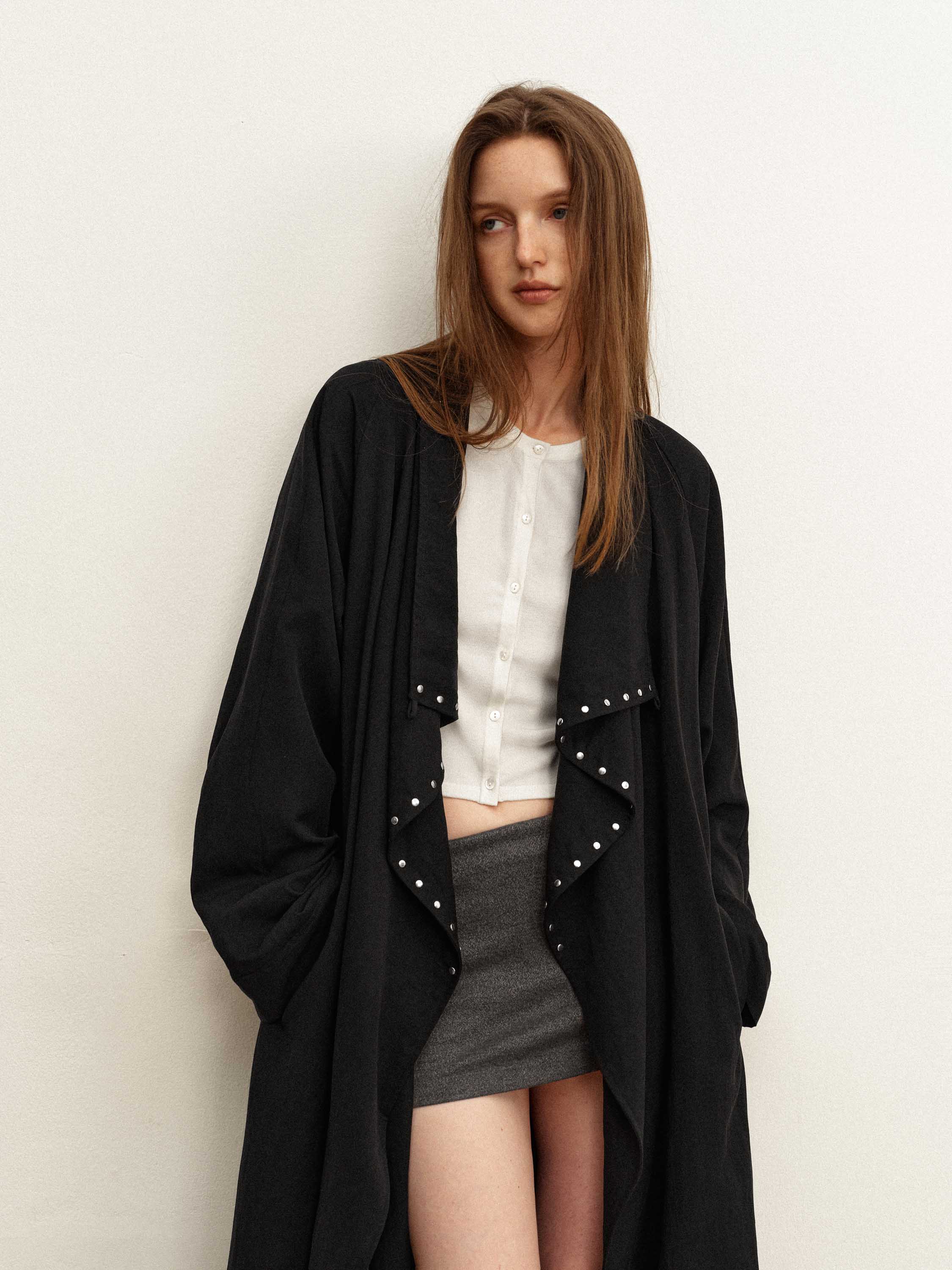 Tencel Draped Trench Coat