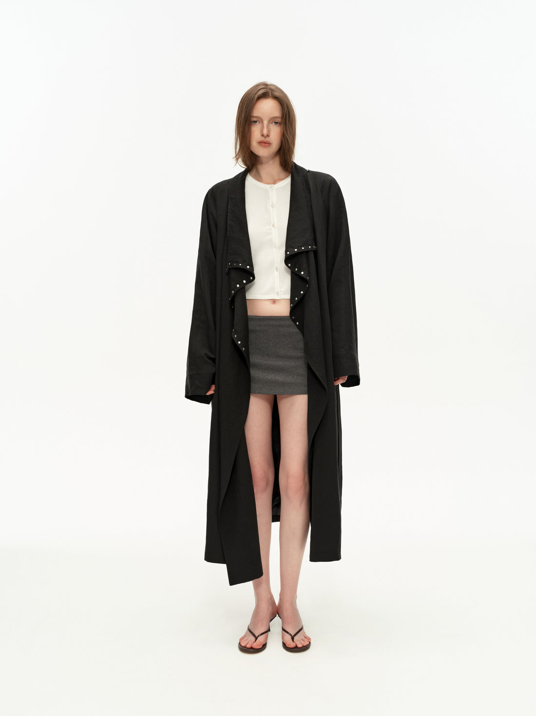 Tencel Draped Trench Coat