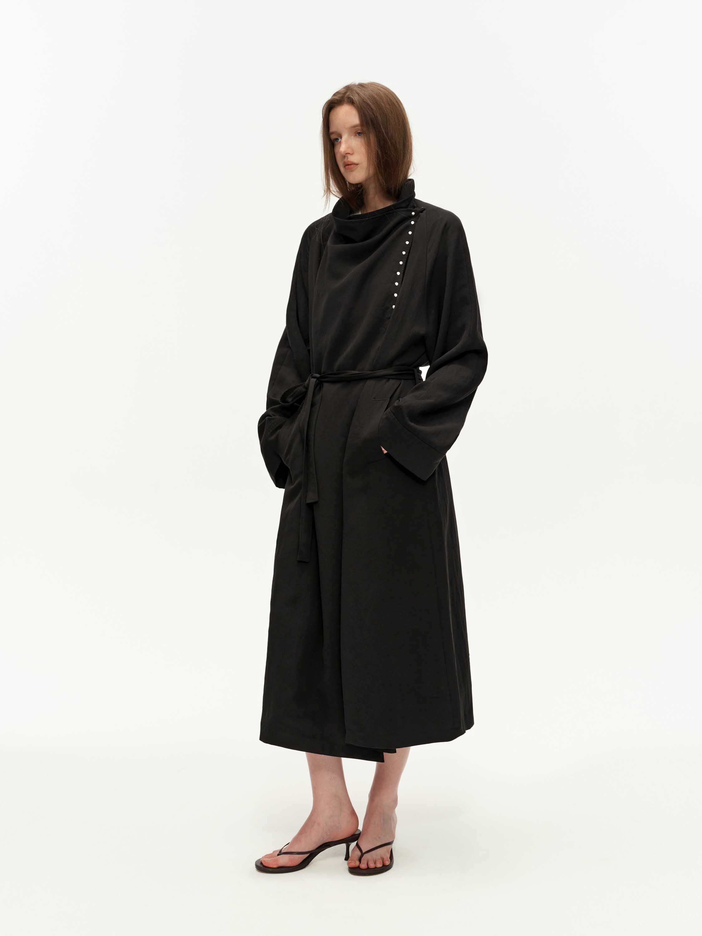 Tencel Draped Trench Coat
