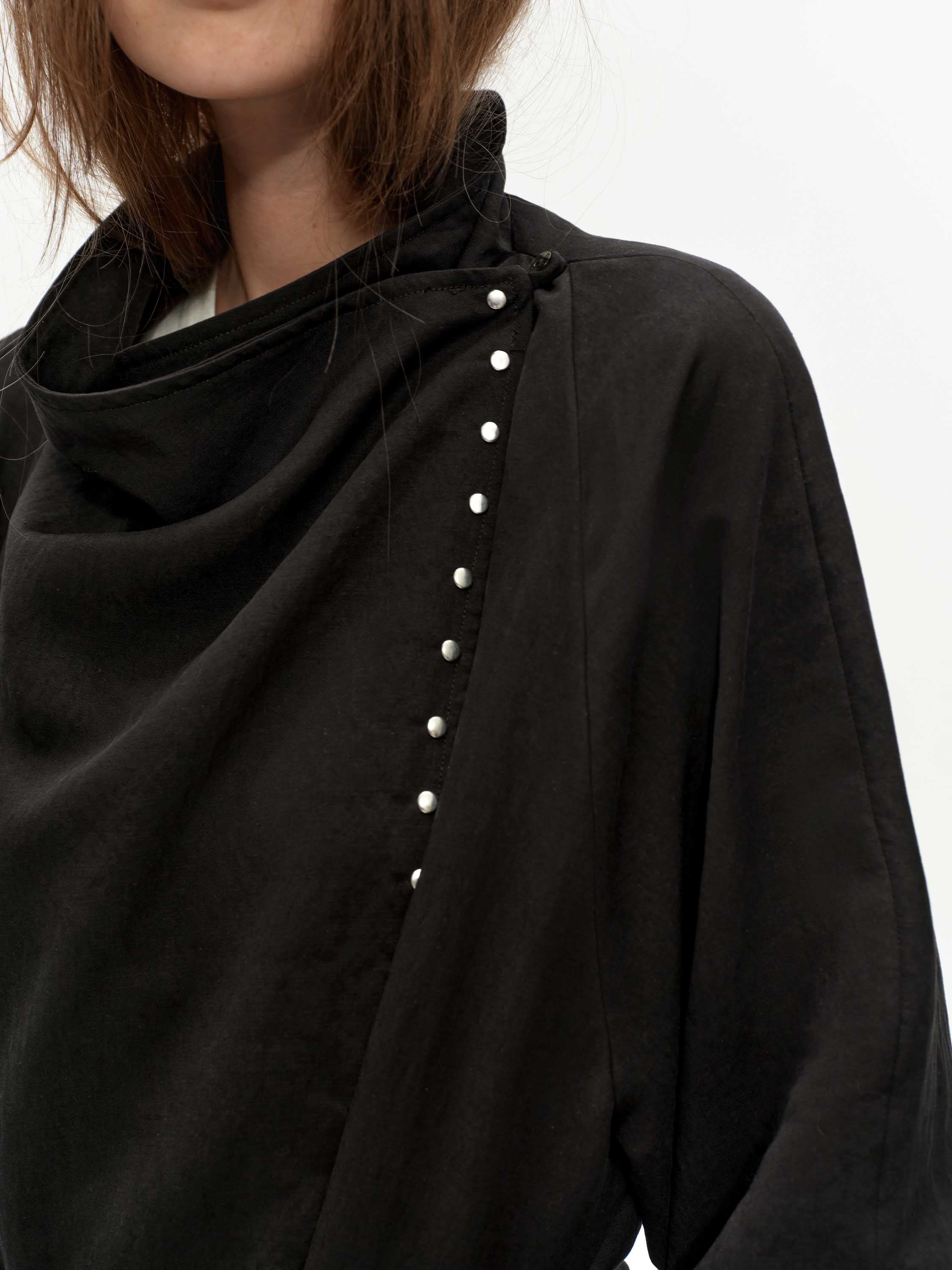 Tencel Draped Trench Coat