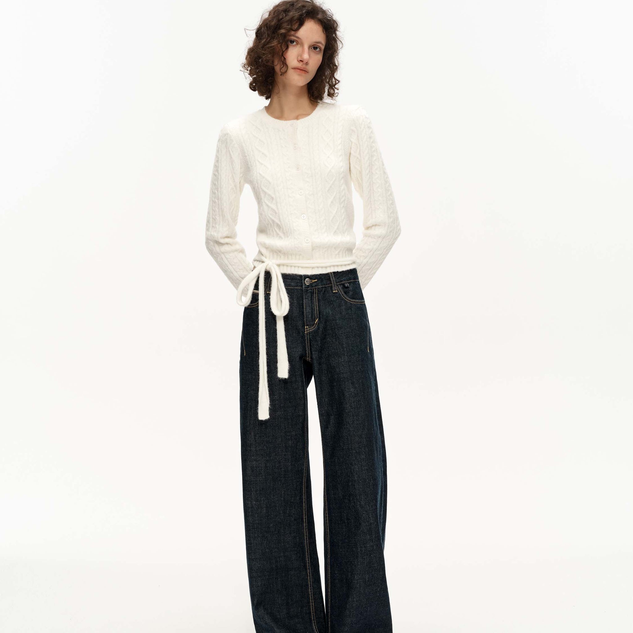 Blue Wide-Leg Jeans