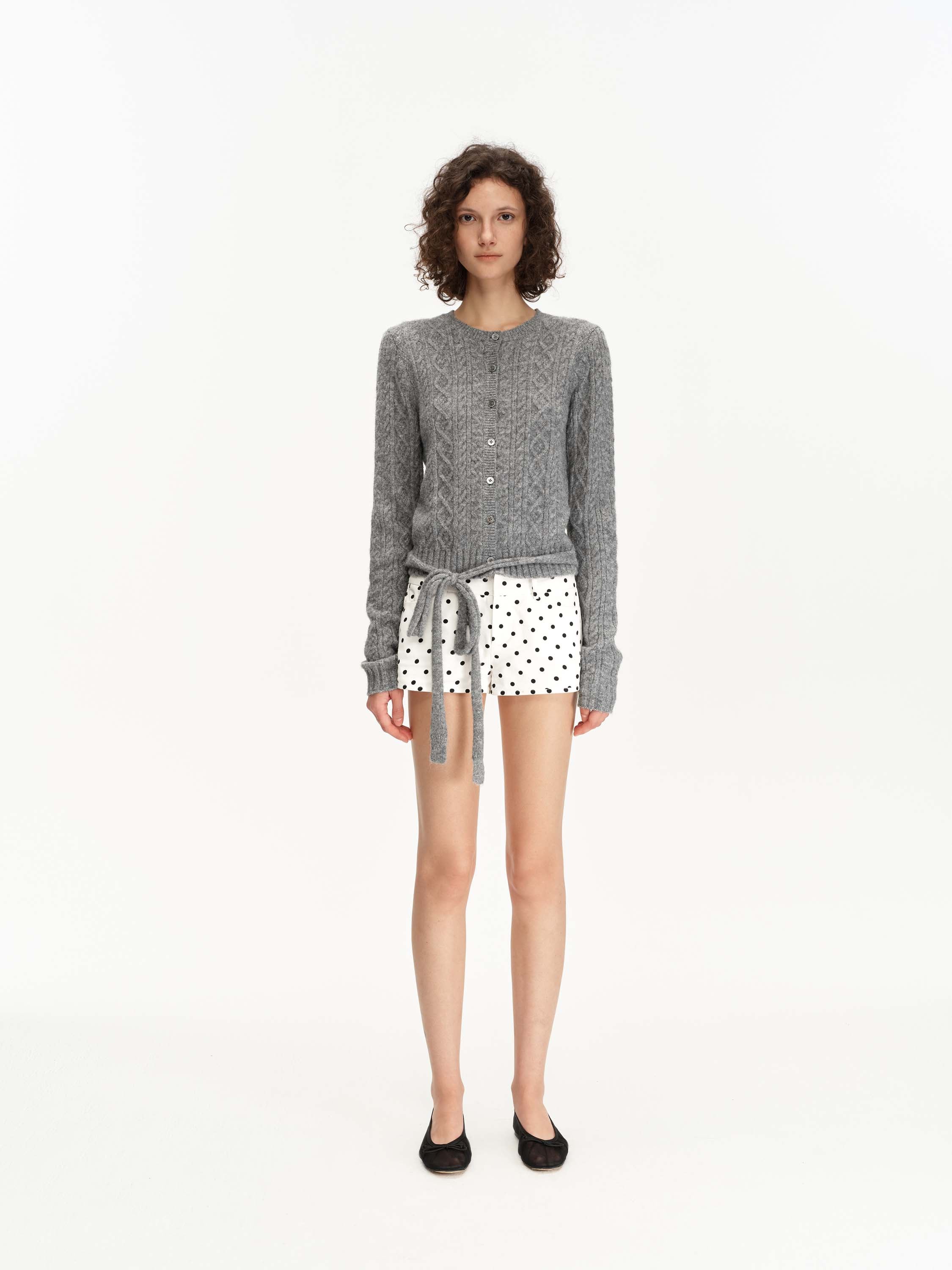 Cable Knit Wool Cardigan