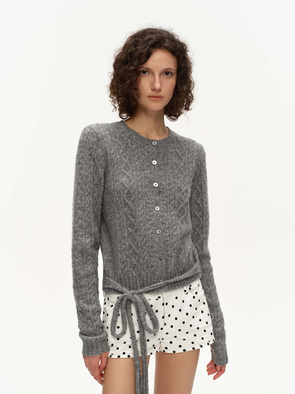 Cable Knit Wool Cardigan