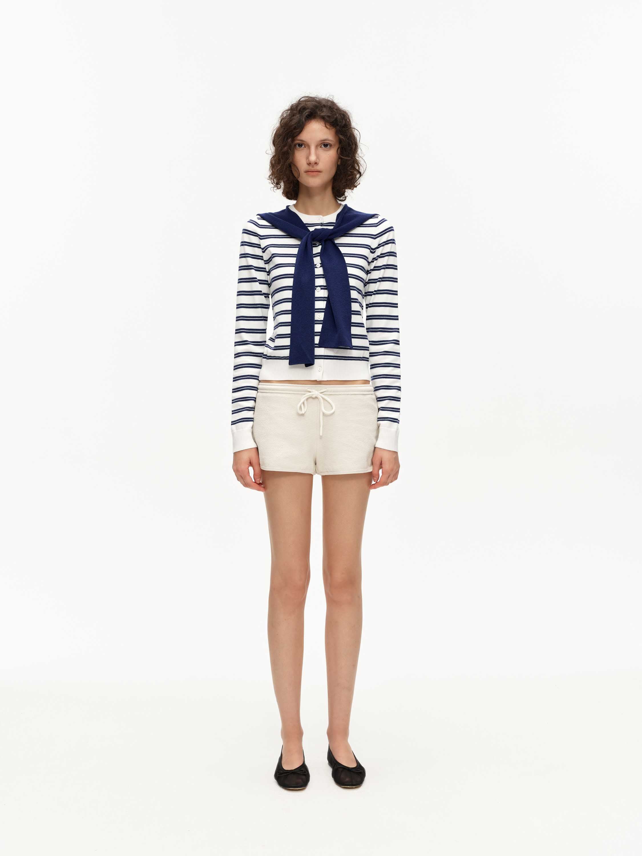 Wool-Blend Striped Cardigan