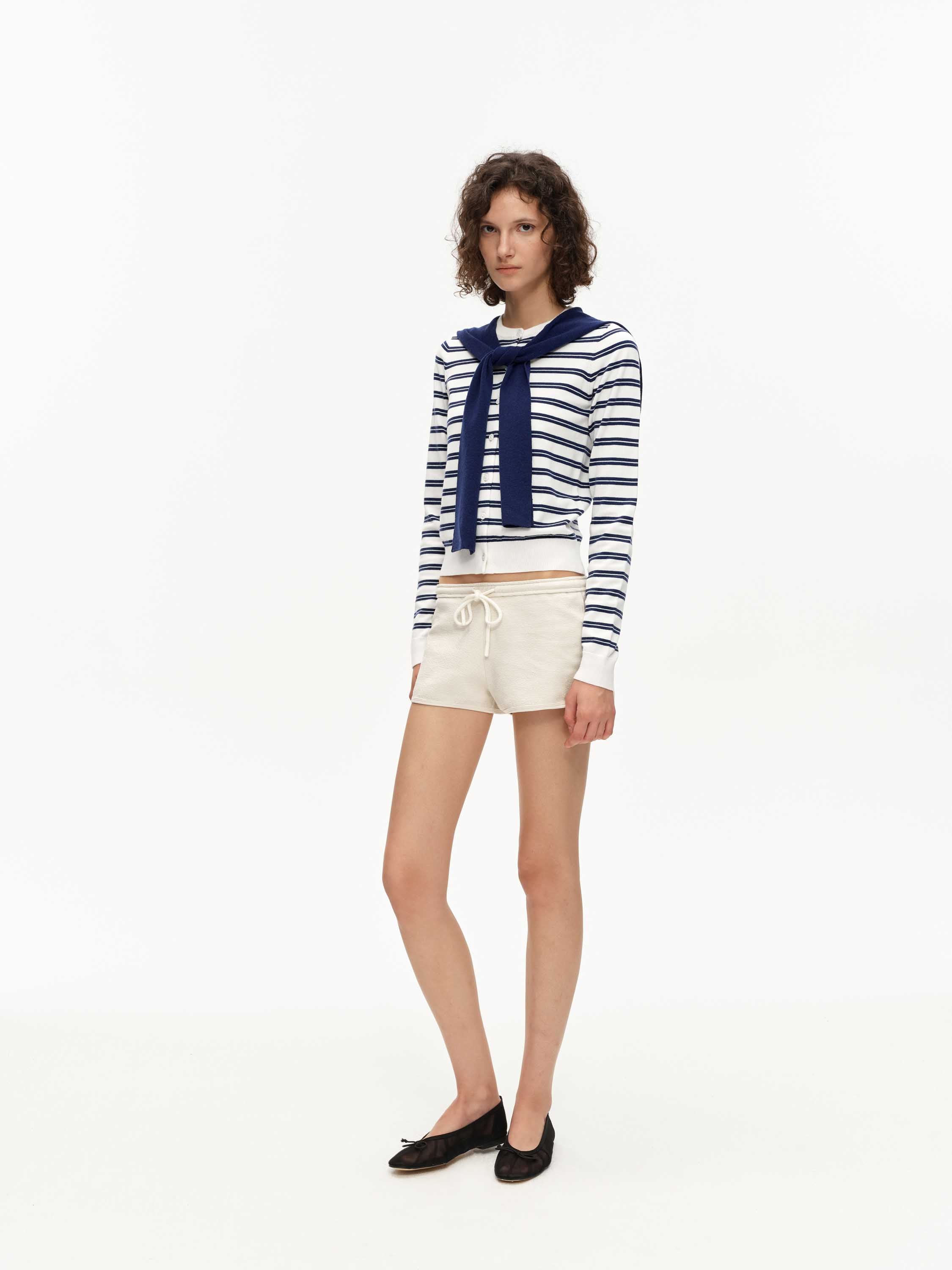 Wool-Blend Striped Cardigan