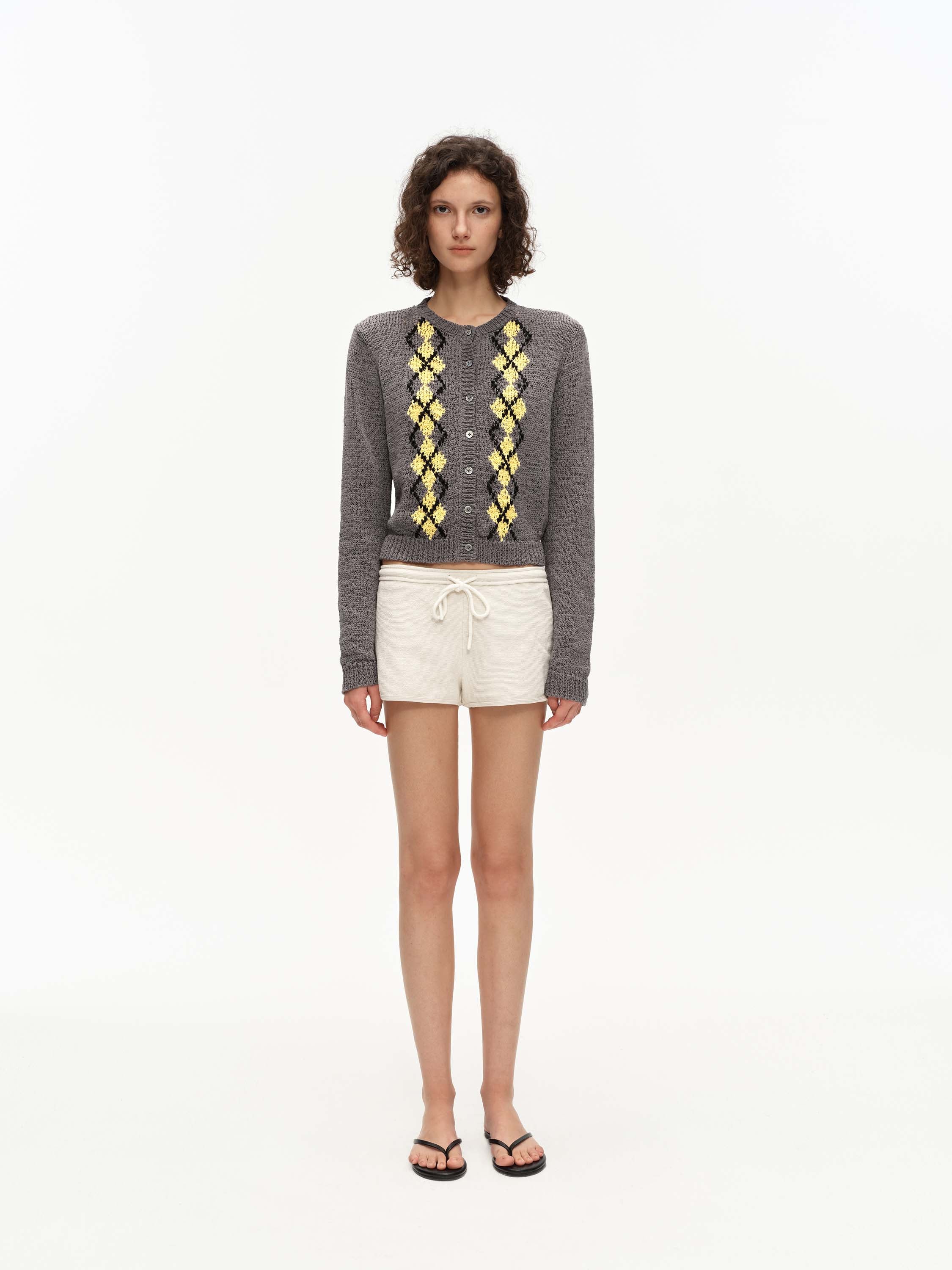 Argyle Knit Cardigan