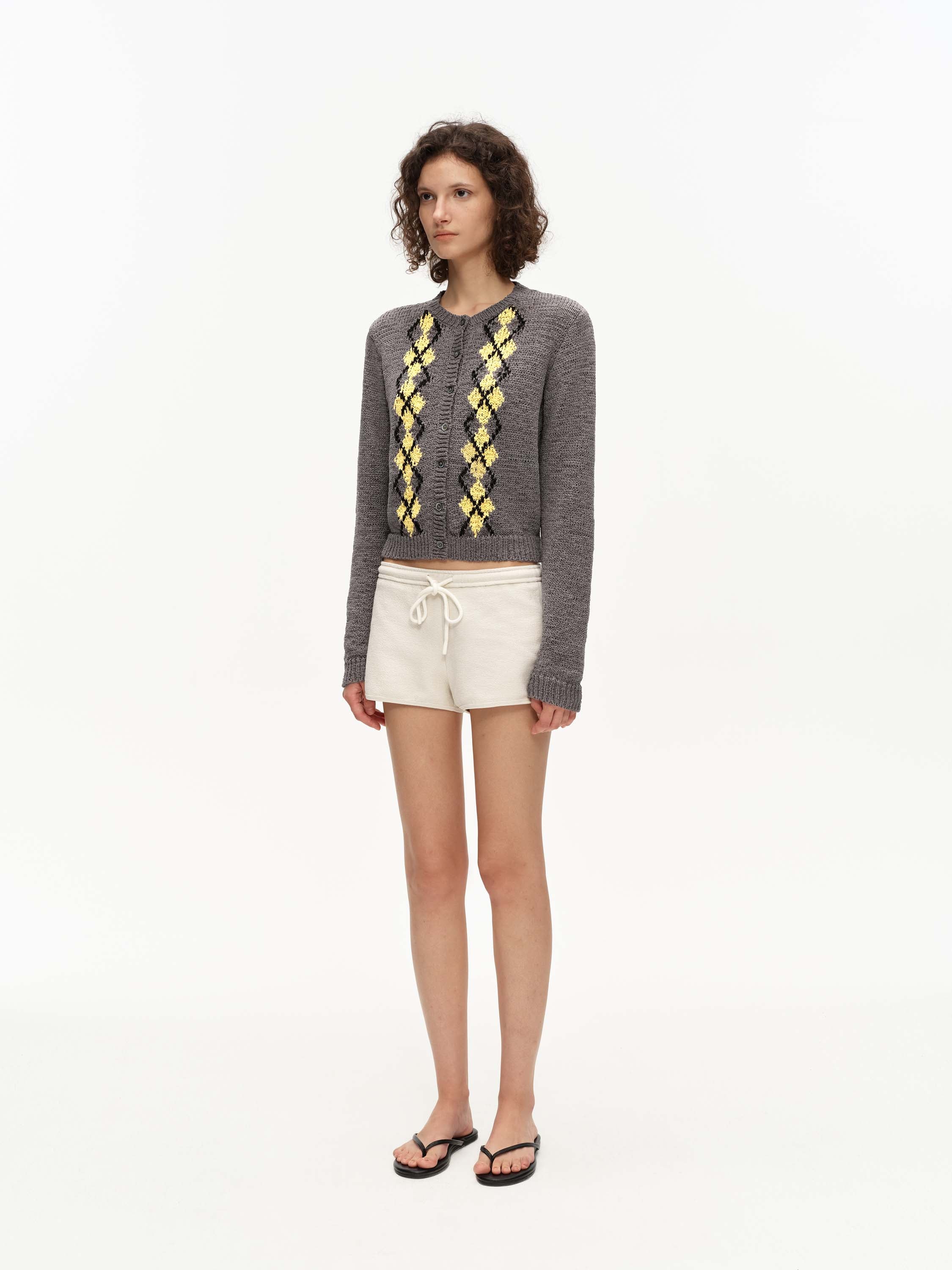 Argyle Knit Cardigan