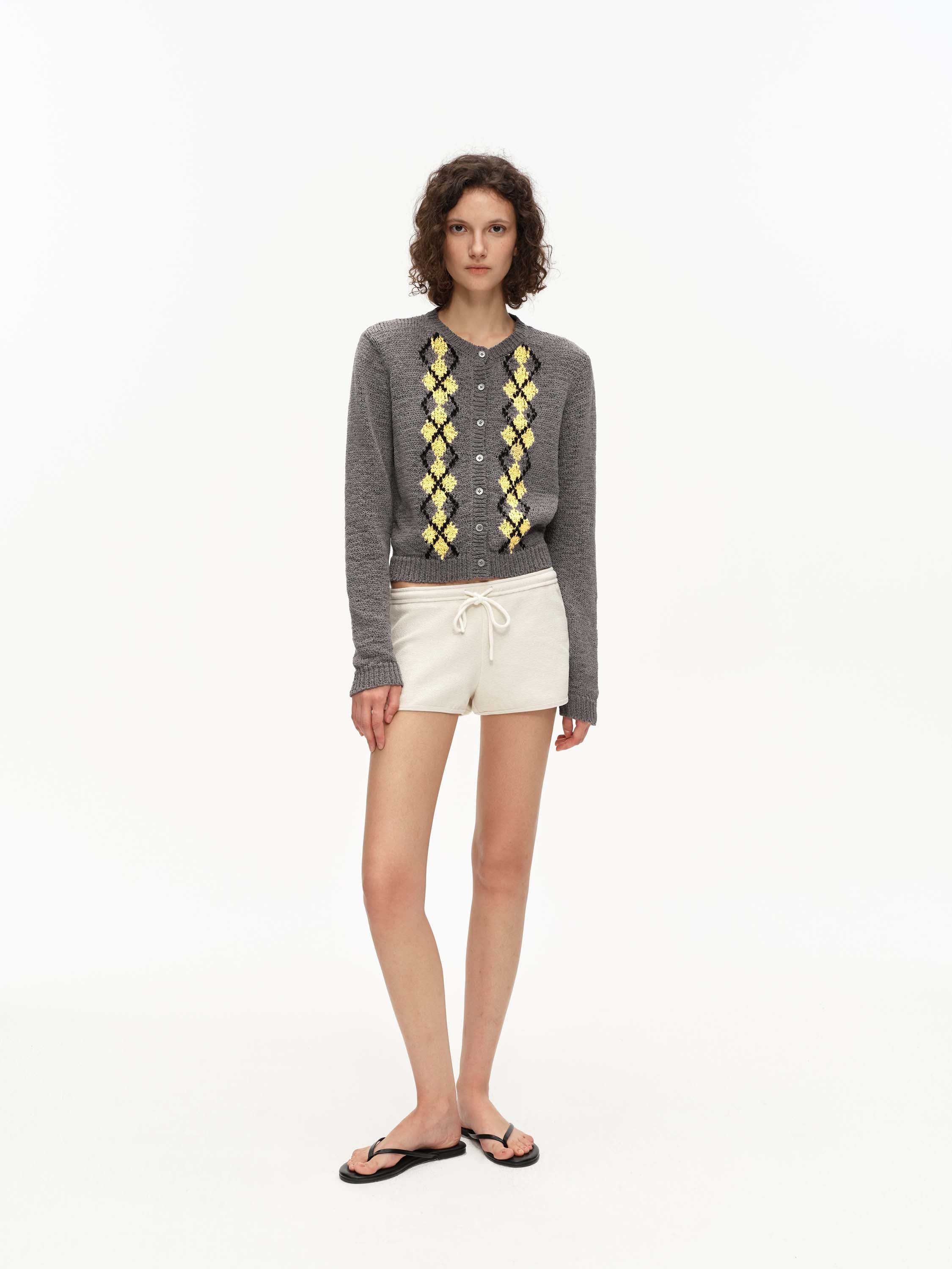 Argyle Knit Cardigan