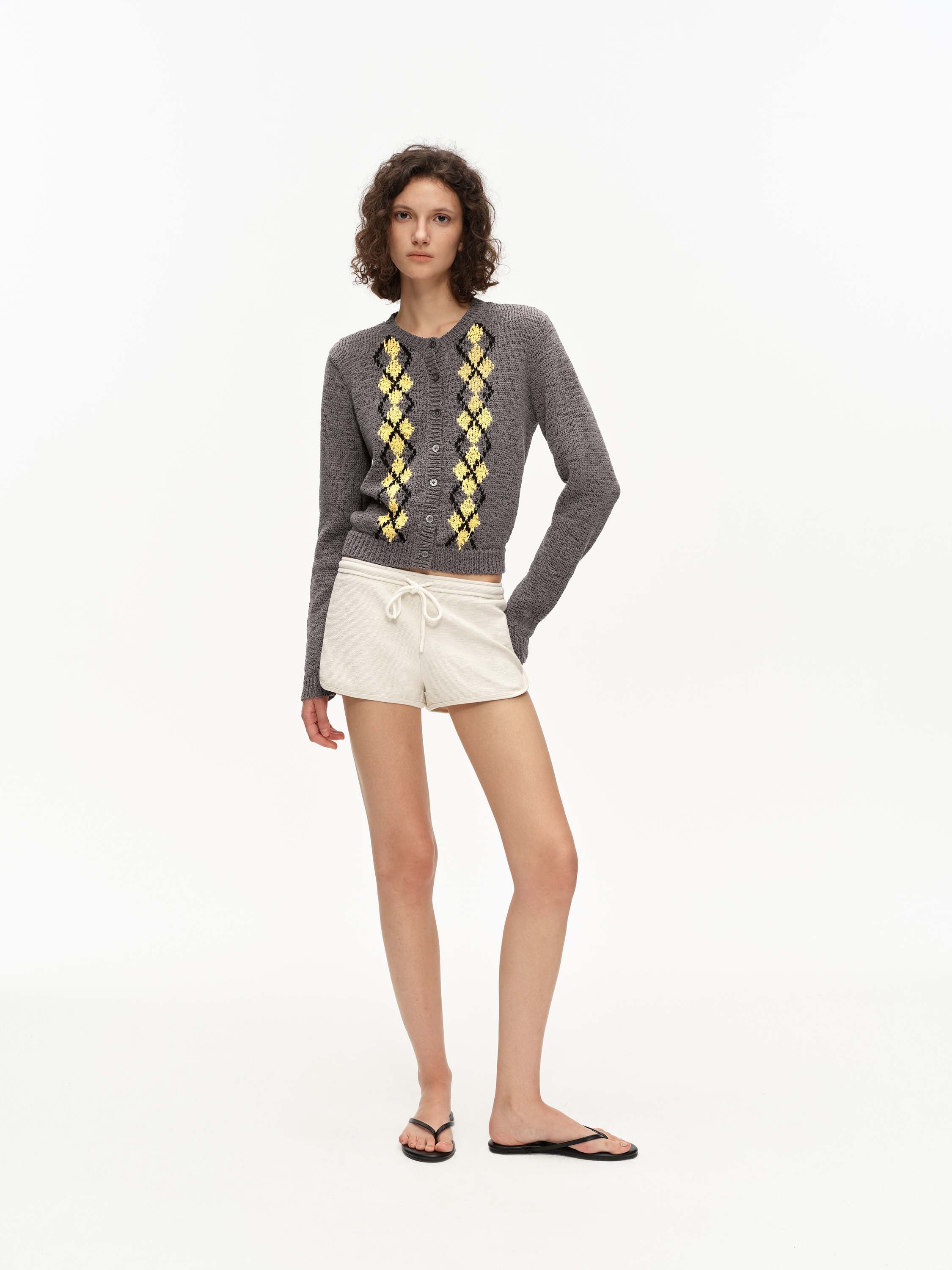 Argyle Knit Cardigan