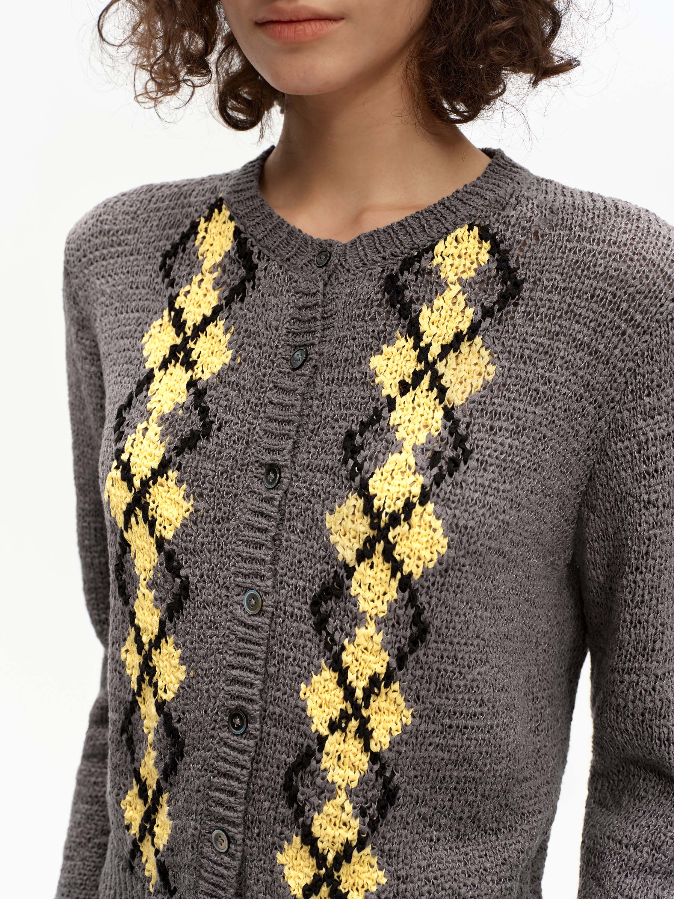 Argyle Knit Cardigan