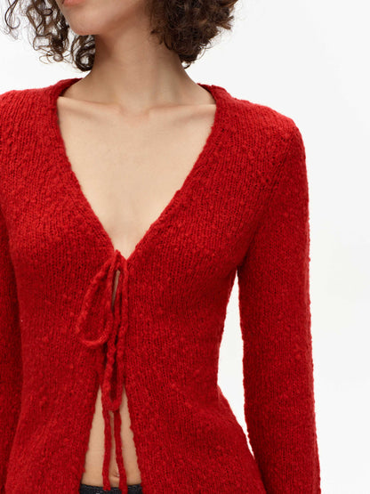 Laced-Up Cardigan