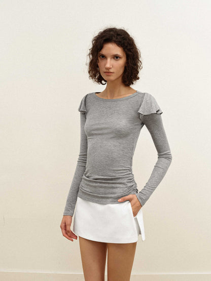Ruffle-Sleeve Top