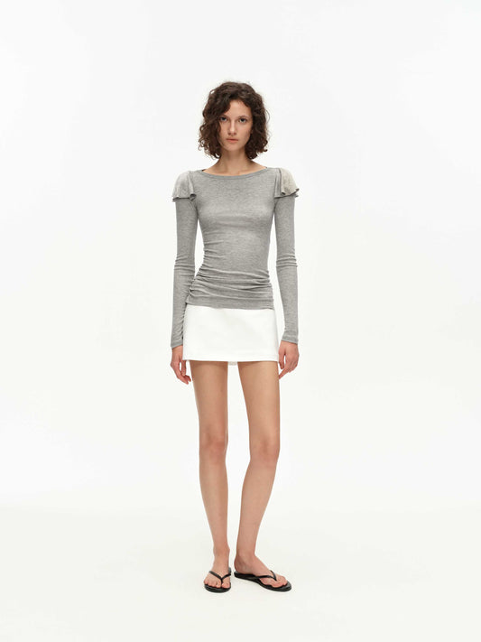 Ruffle-Sleeve Top