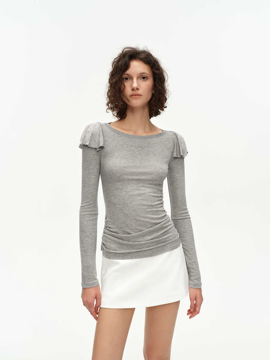 Ruffle-Sleeve Top