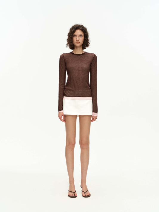 Sheer Layered Knit Top