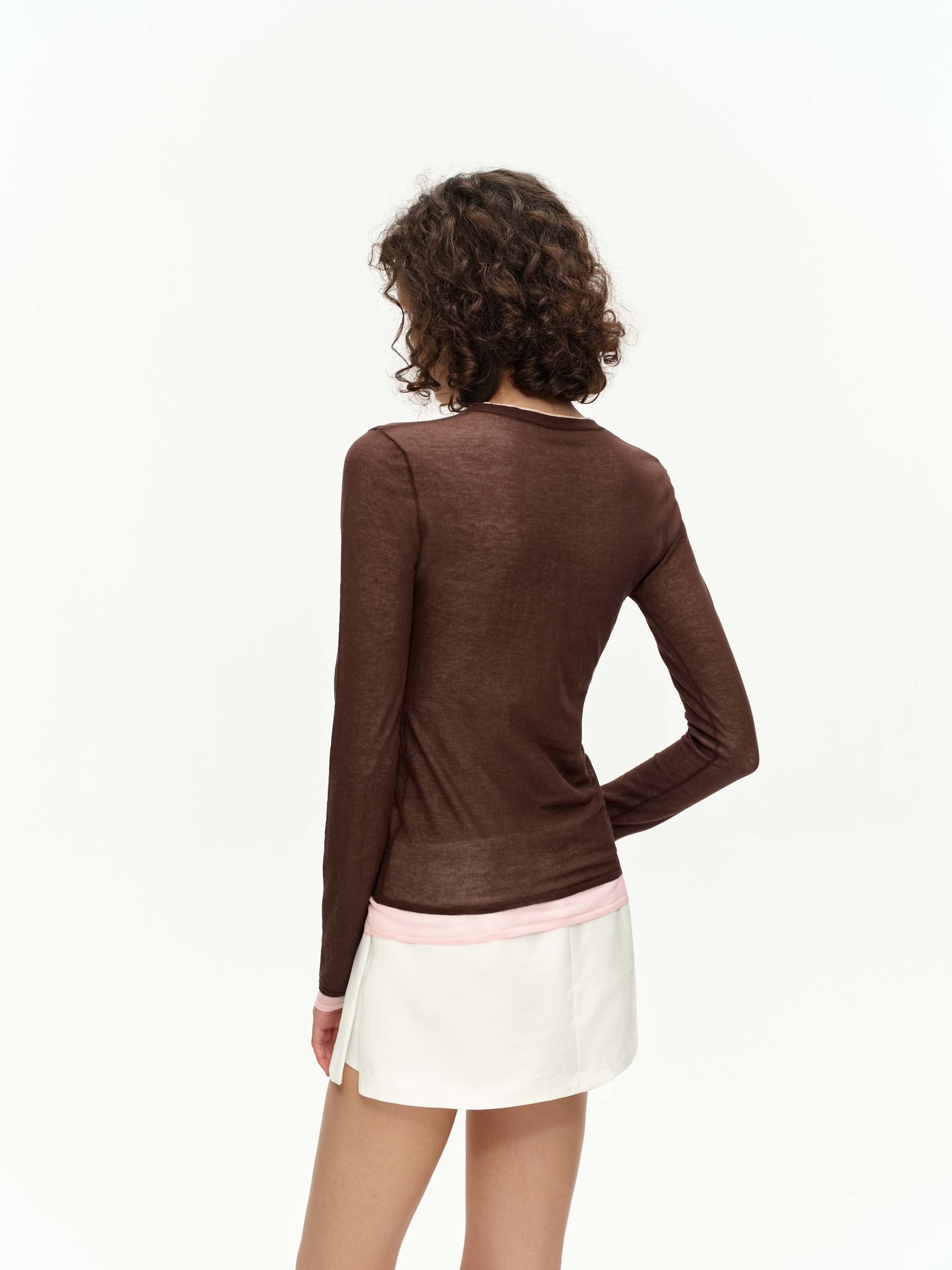 Sheer Layered Knit Top