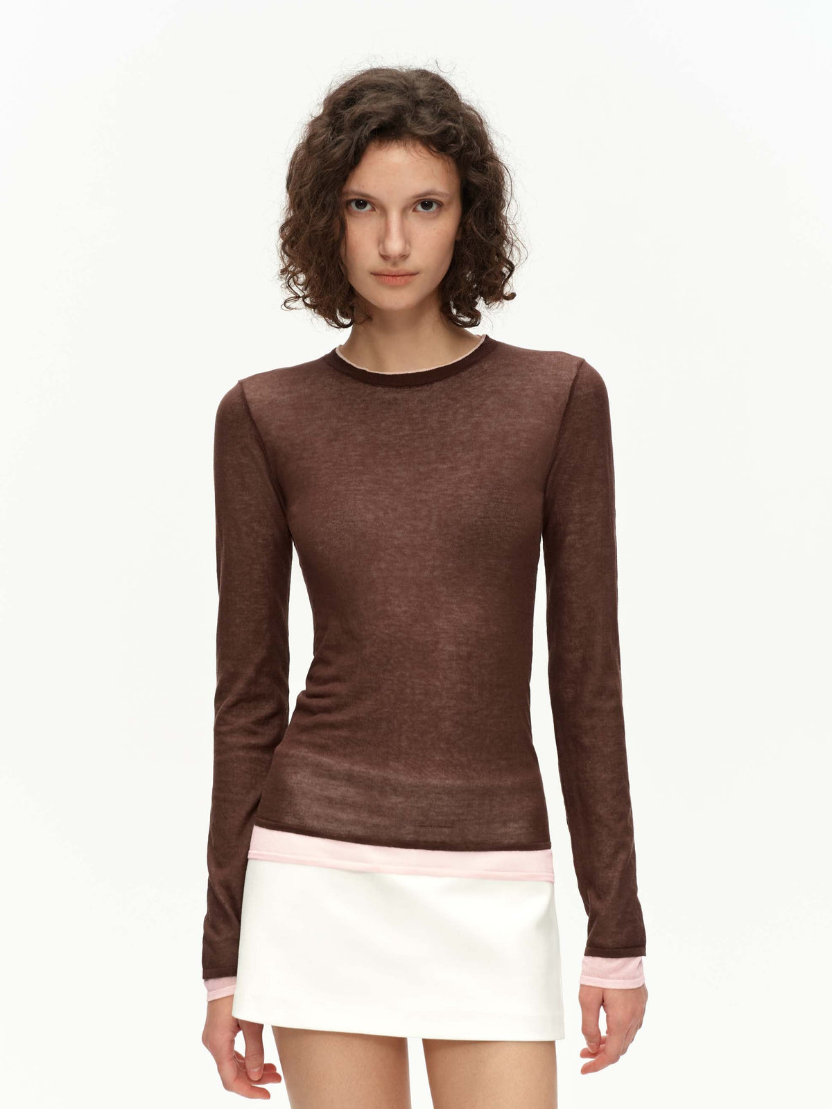 Sheer Layered Knit Top