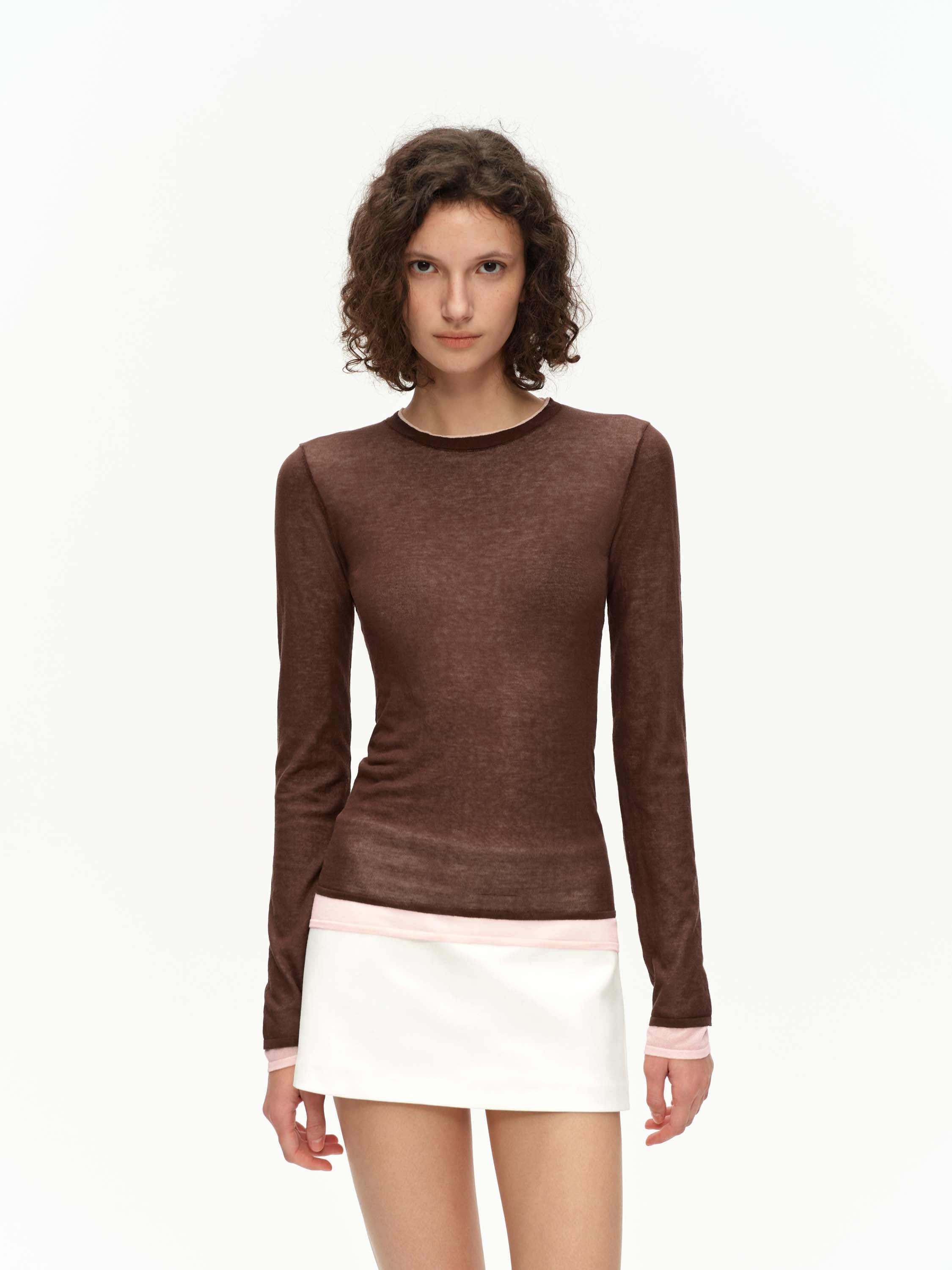 Sheer Layered Knit Top