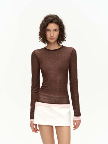 Sheer Layered Knit Top