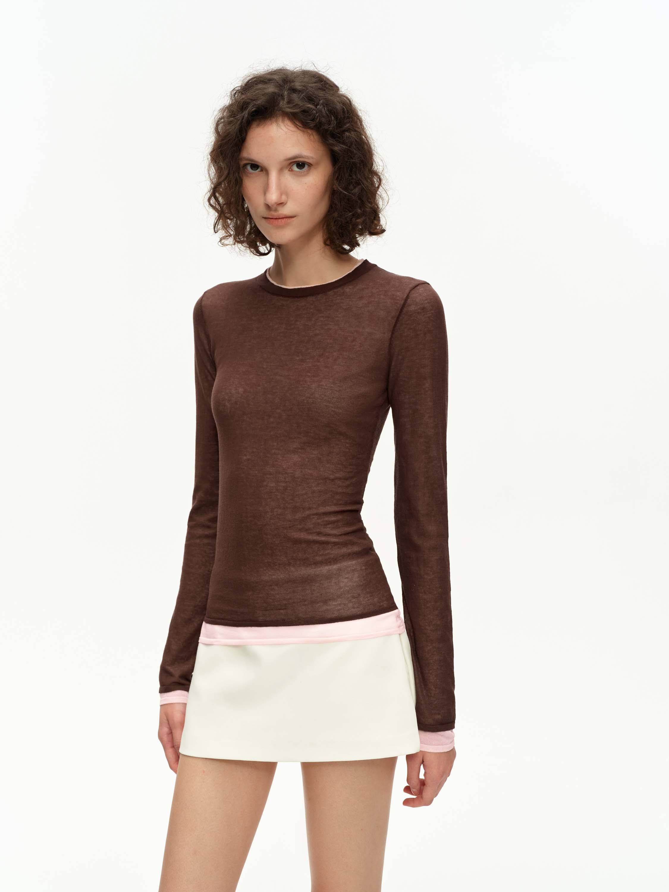 Sheer Layered Knit Top