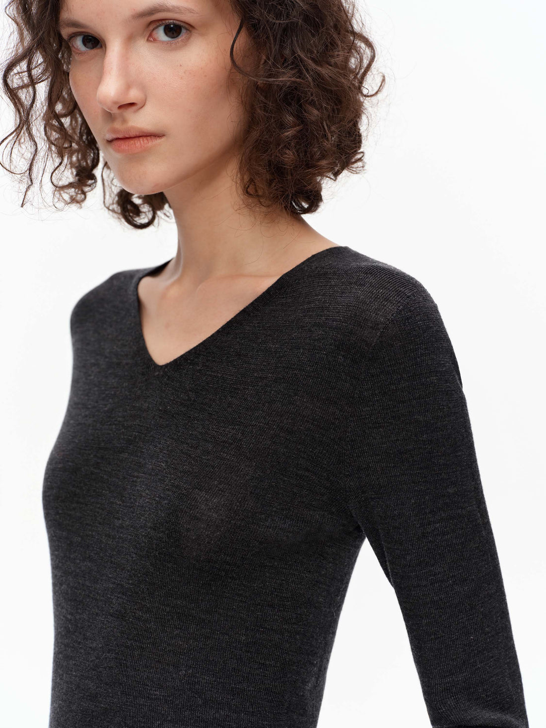 Seamless Wool V-Neck Top