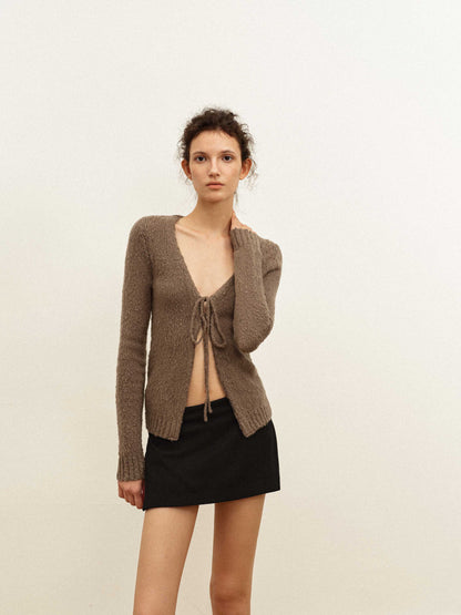 Laced-Up Cardigan
