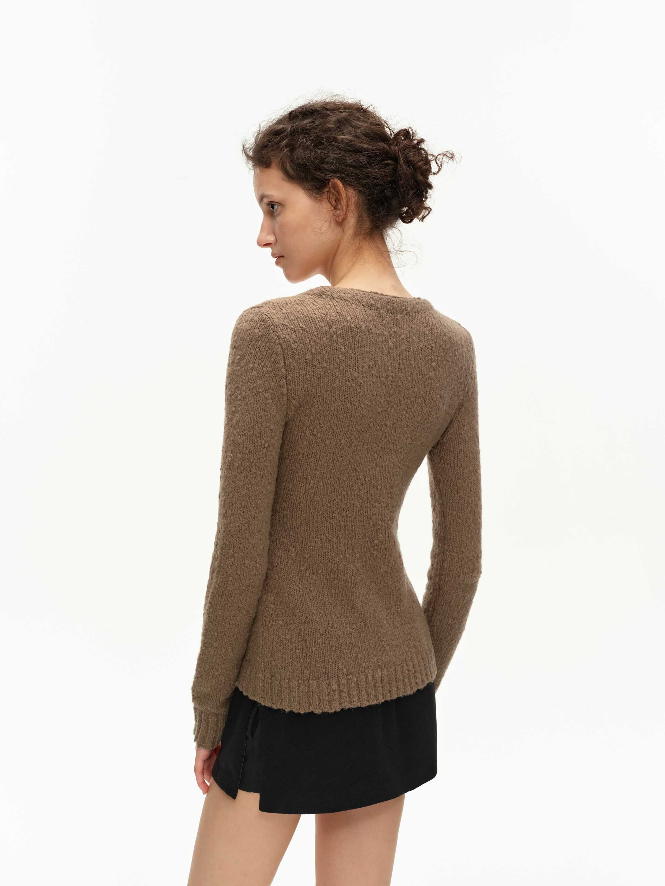 Wool-Blend Bow-Tie Cardigan