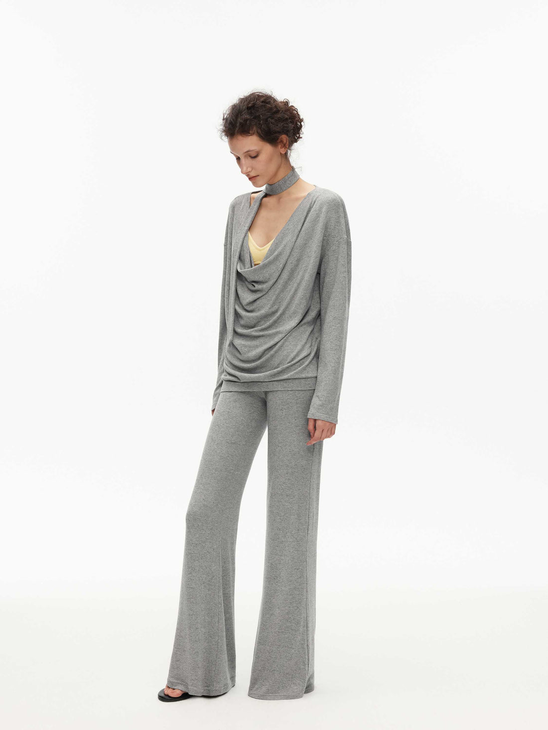 V-Waist Knit Trousers Sets
