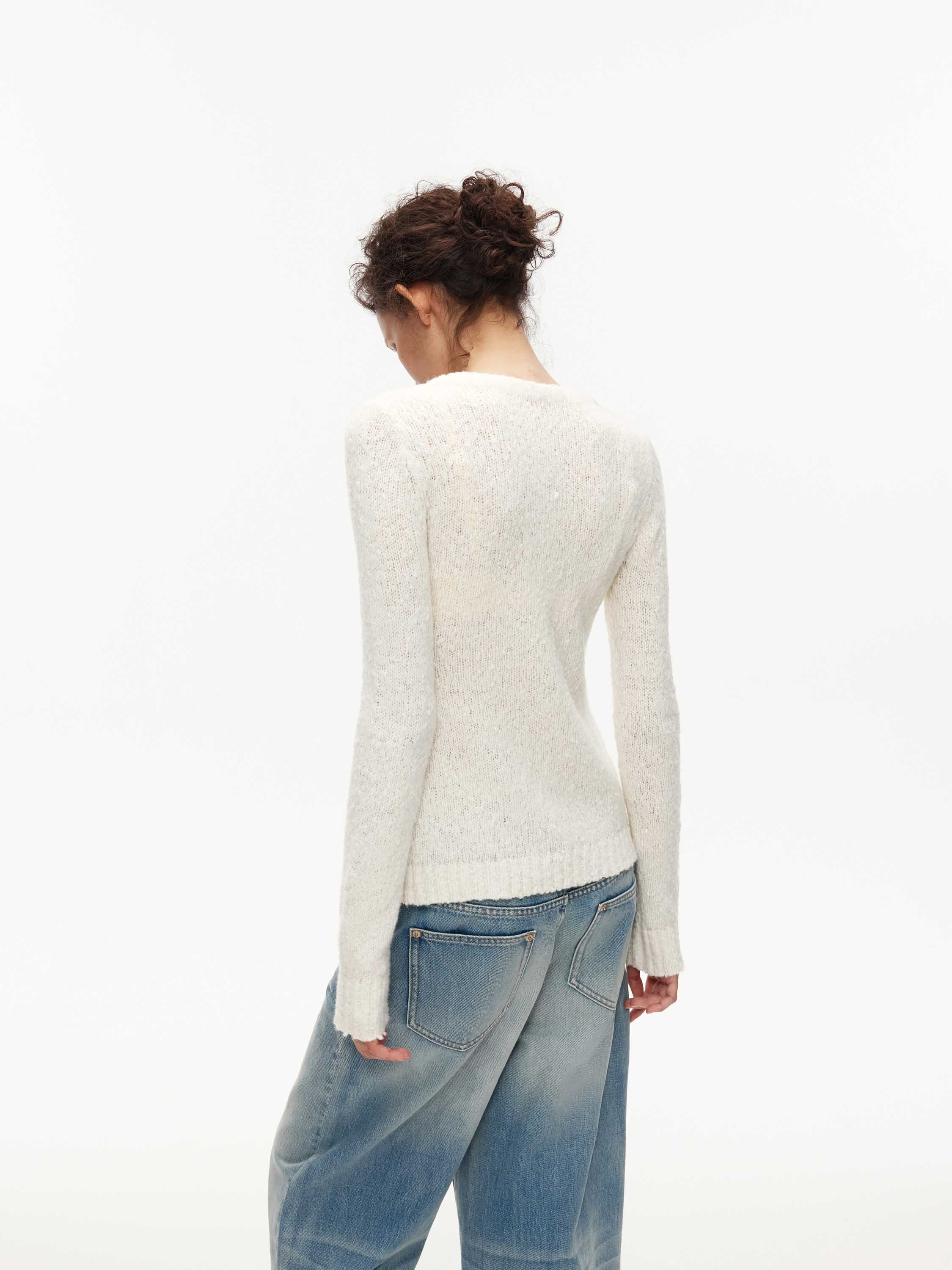 Wool-Blend Bow-Tie Cardigan