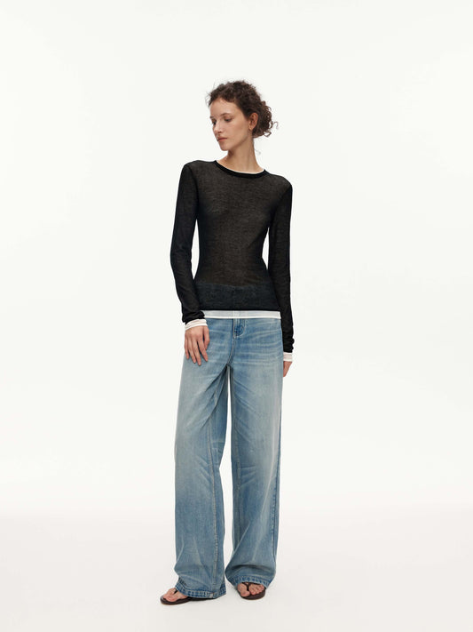Sheer Layered Knit Top