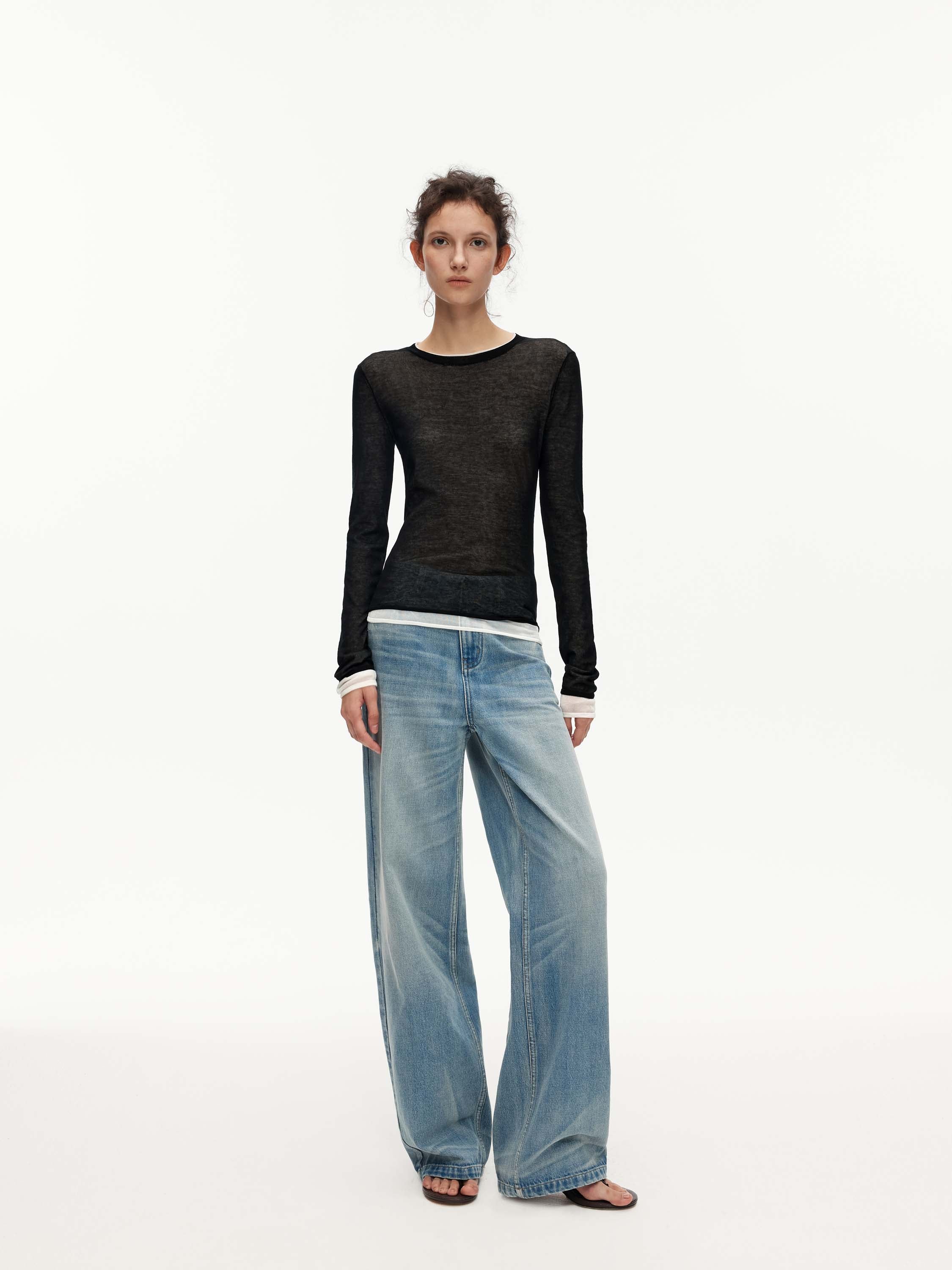 Sheer Layered Knit Top