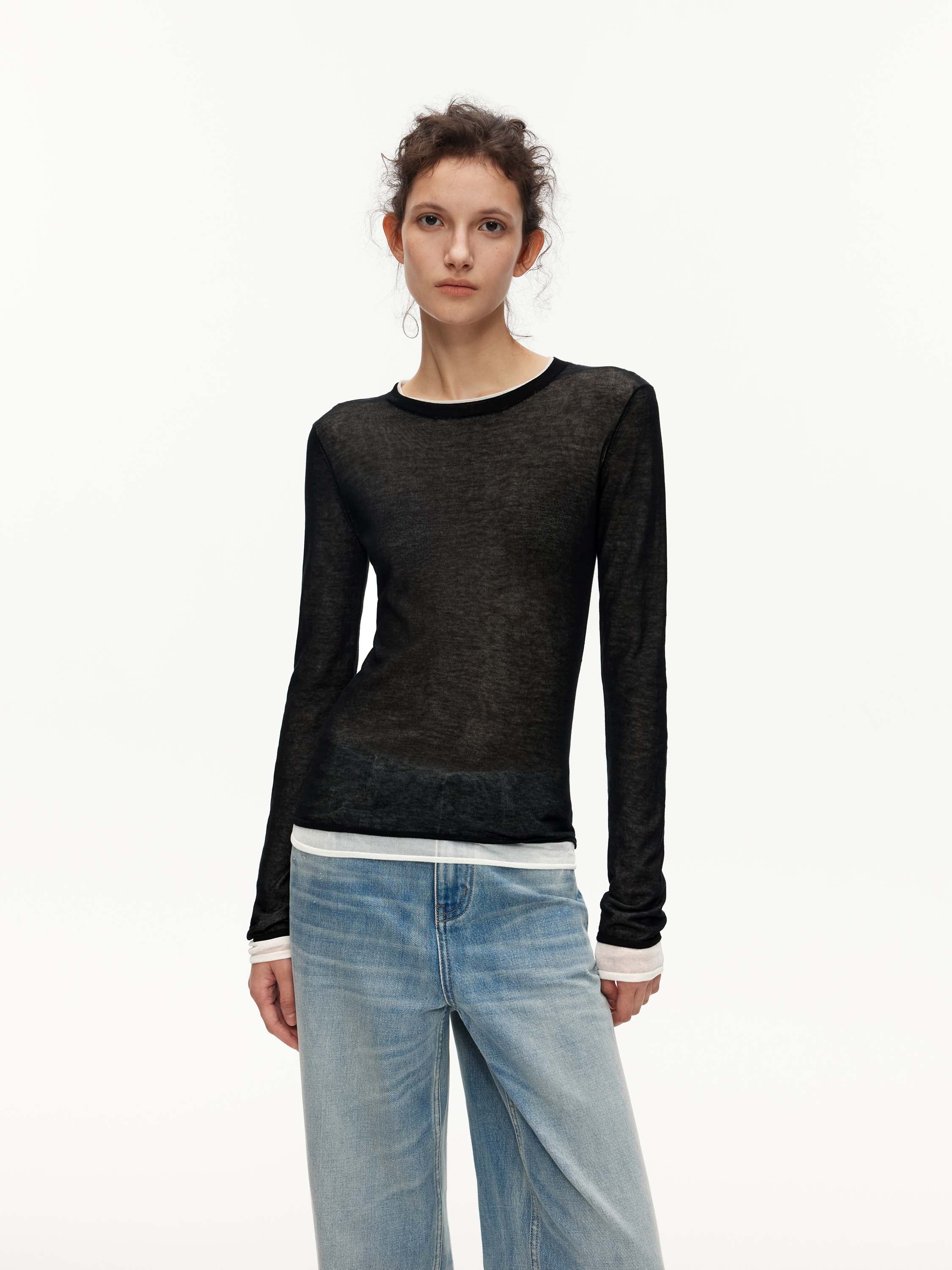 Sheer Layered Knit Top