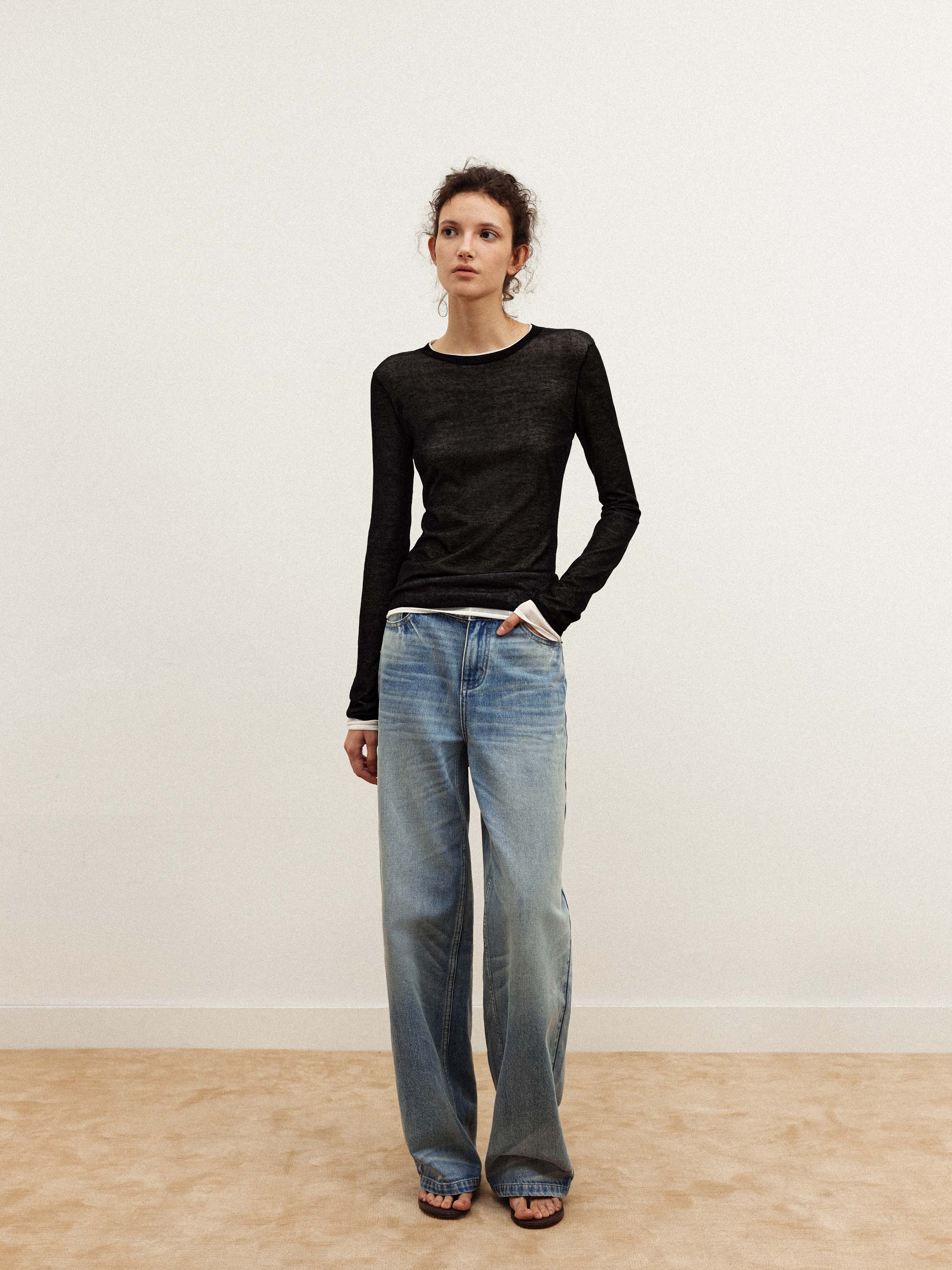 Sheer Layered Knit Top