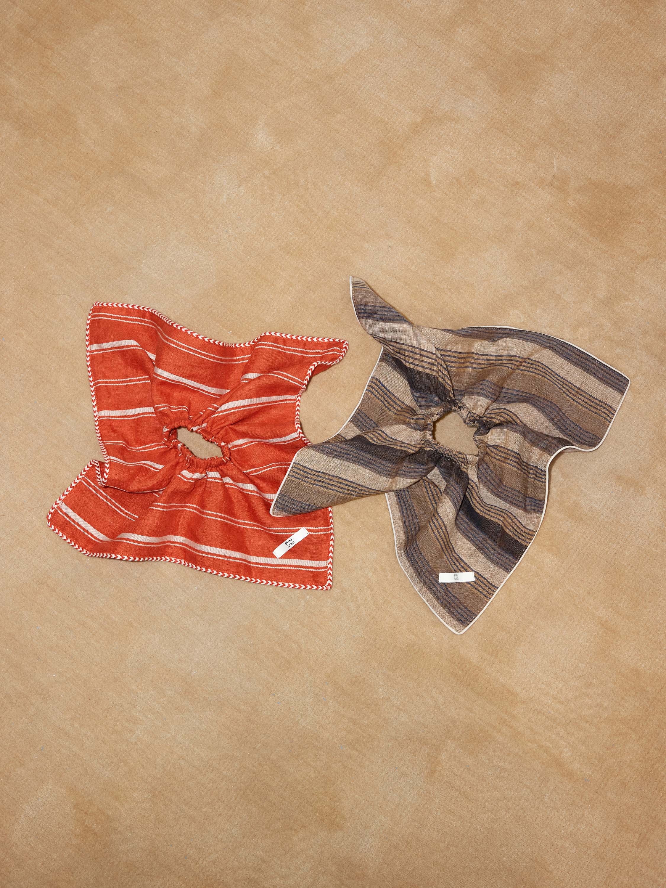 Striped Linen Scarf Scrunchie