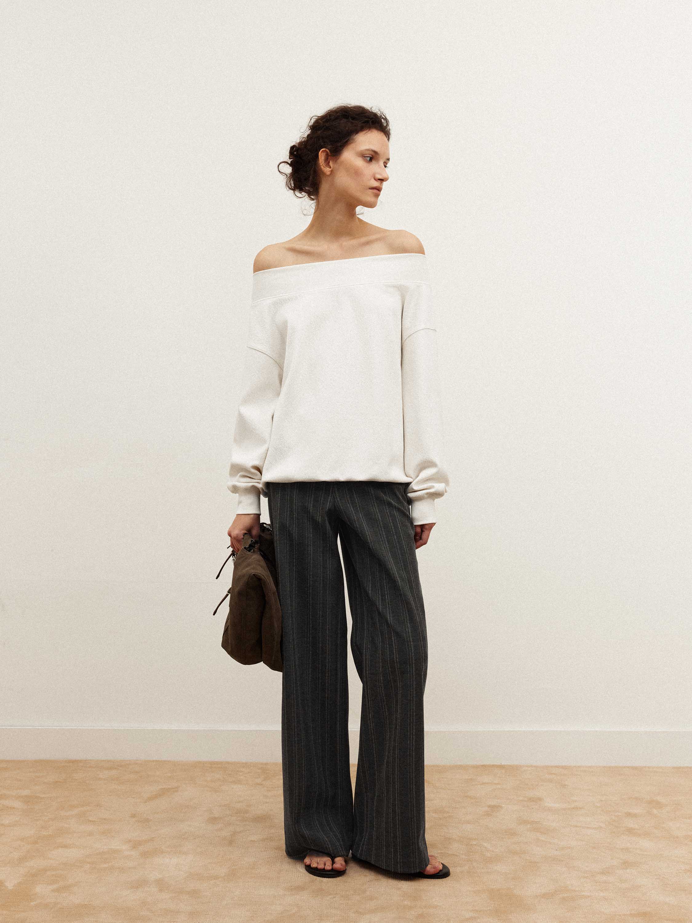 Structured Wool-Blend Oversized Top