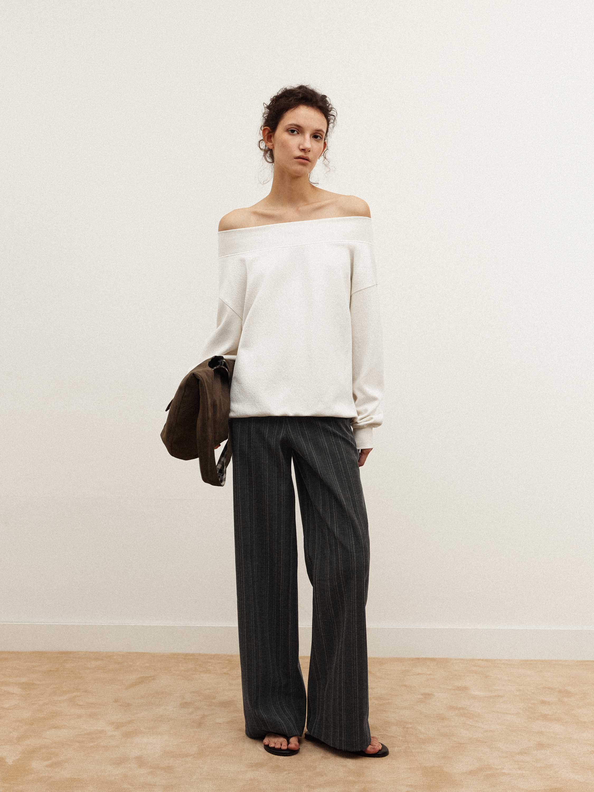 Structured Wool-Blend Oversized Top