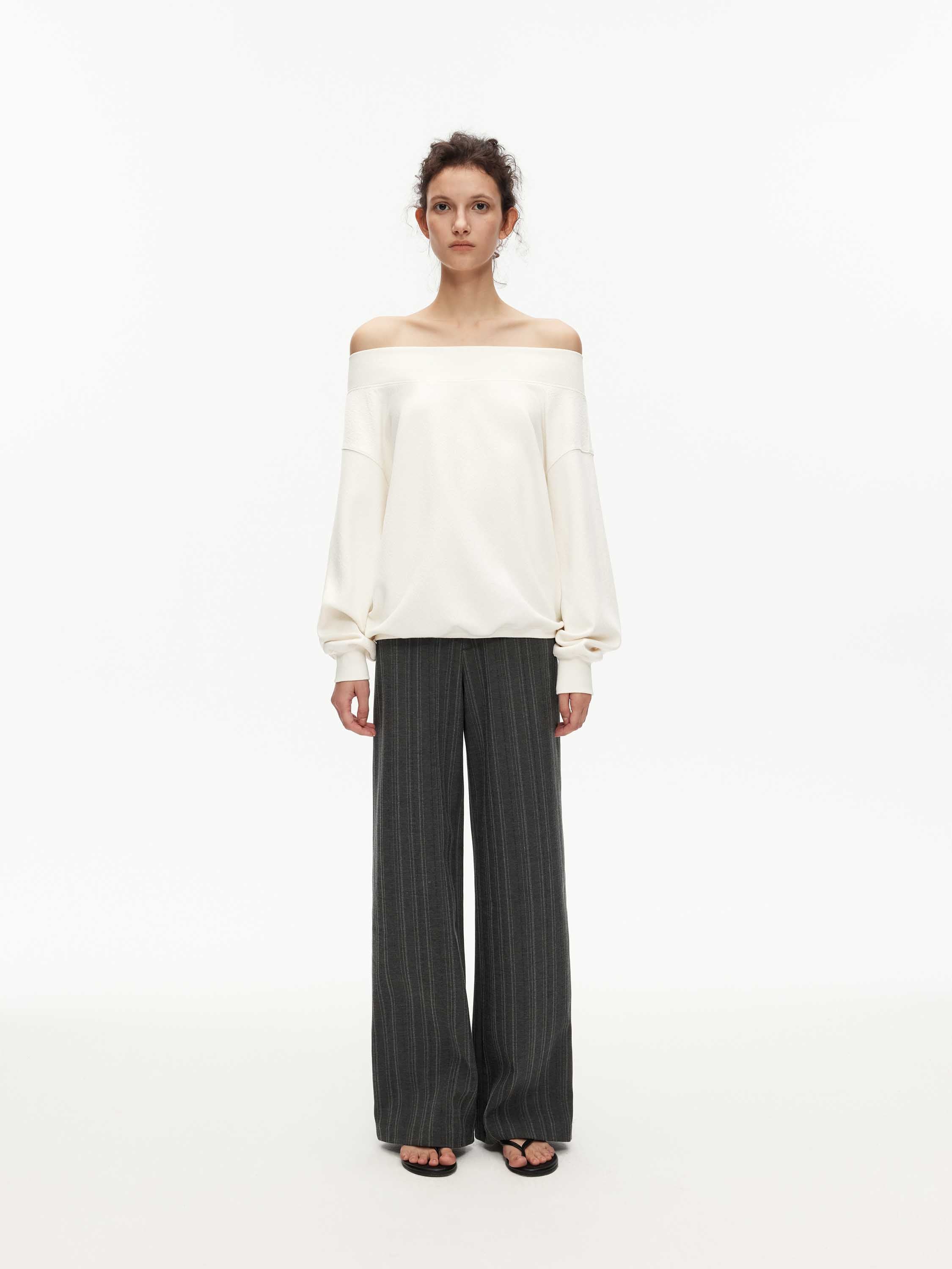 Structured Wool-Blend Oversized Top