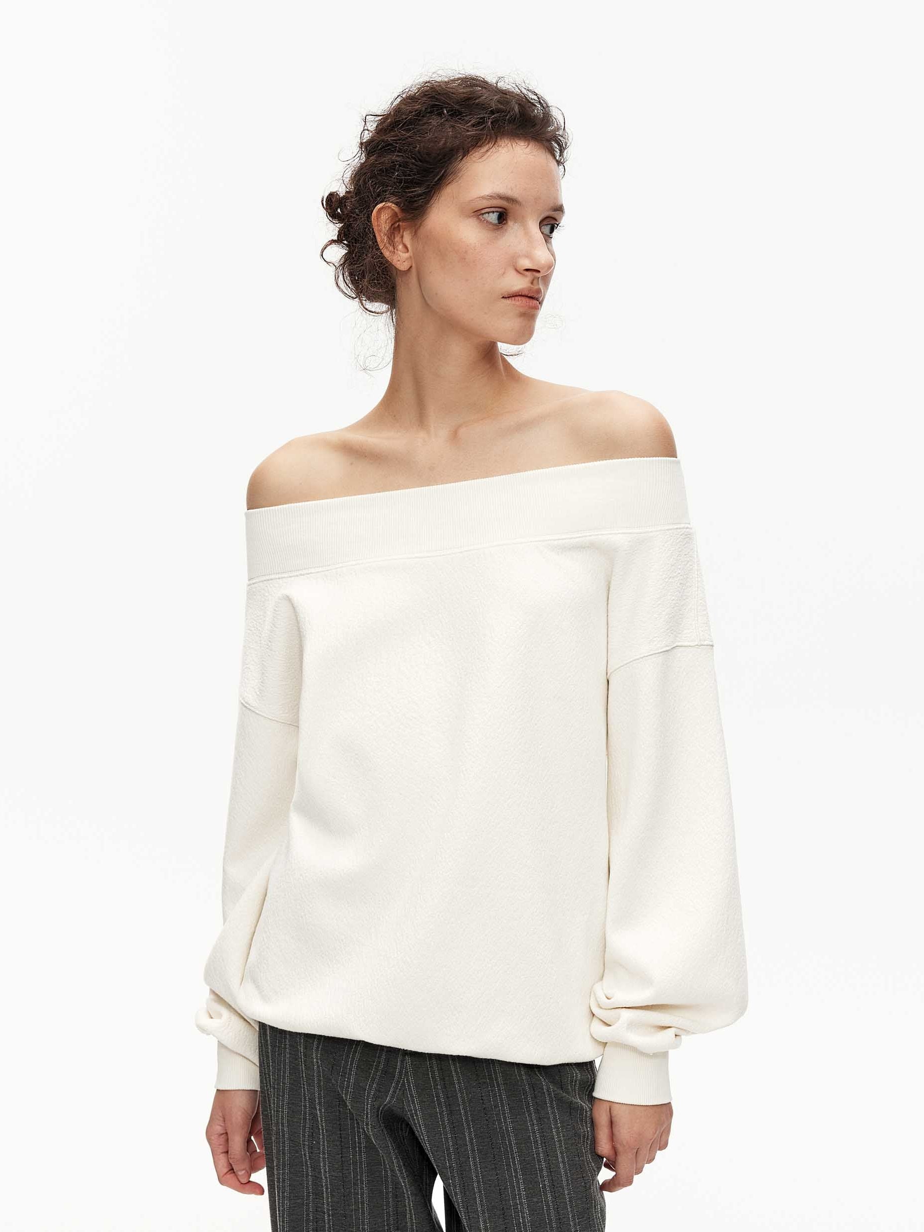 Structured Wool-Blend Oversized Top