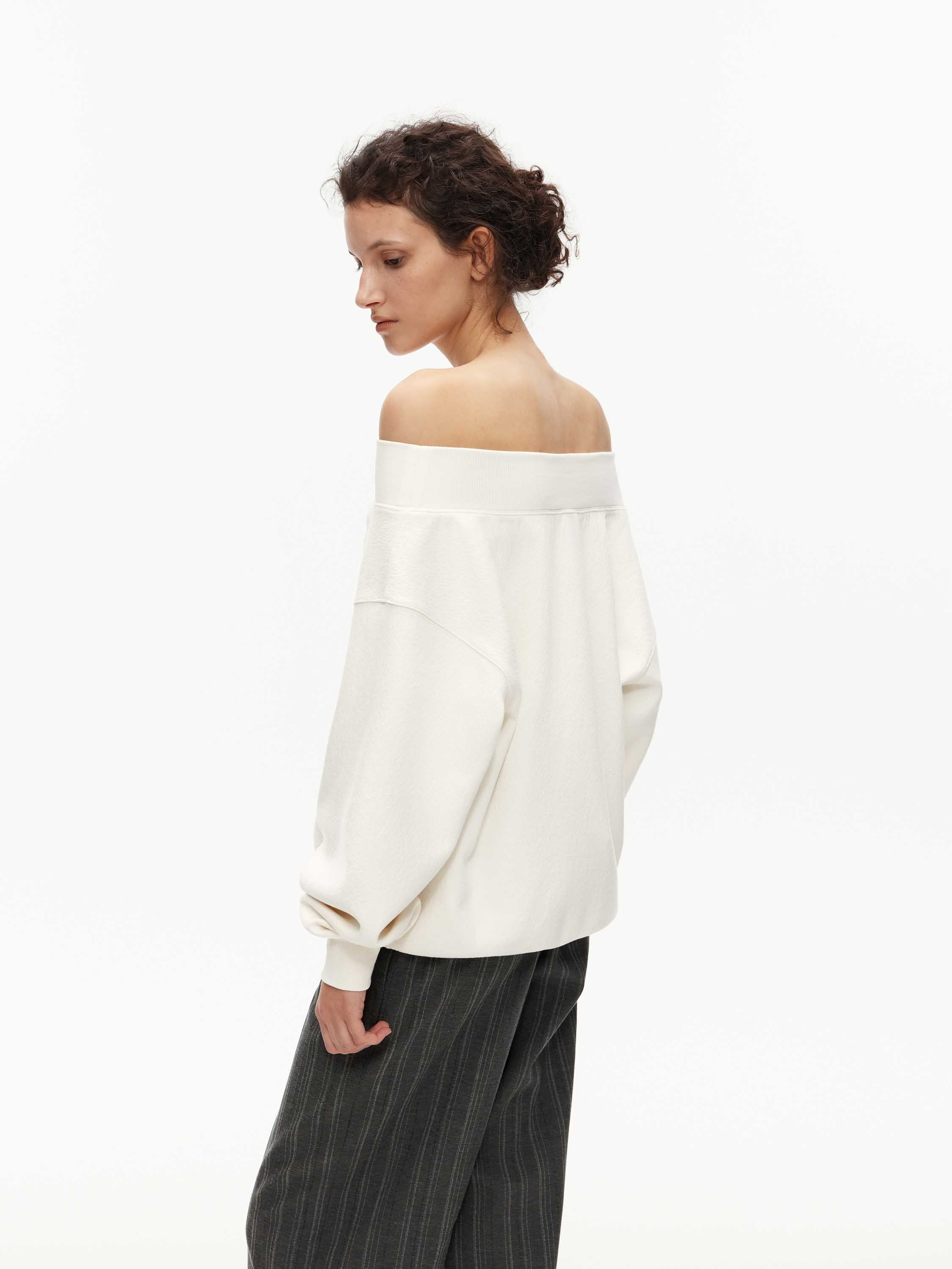 Structured Wool-Blend Oversized Top