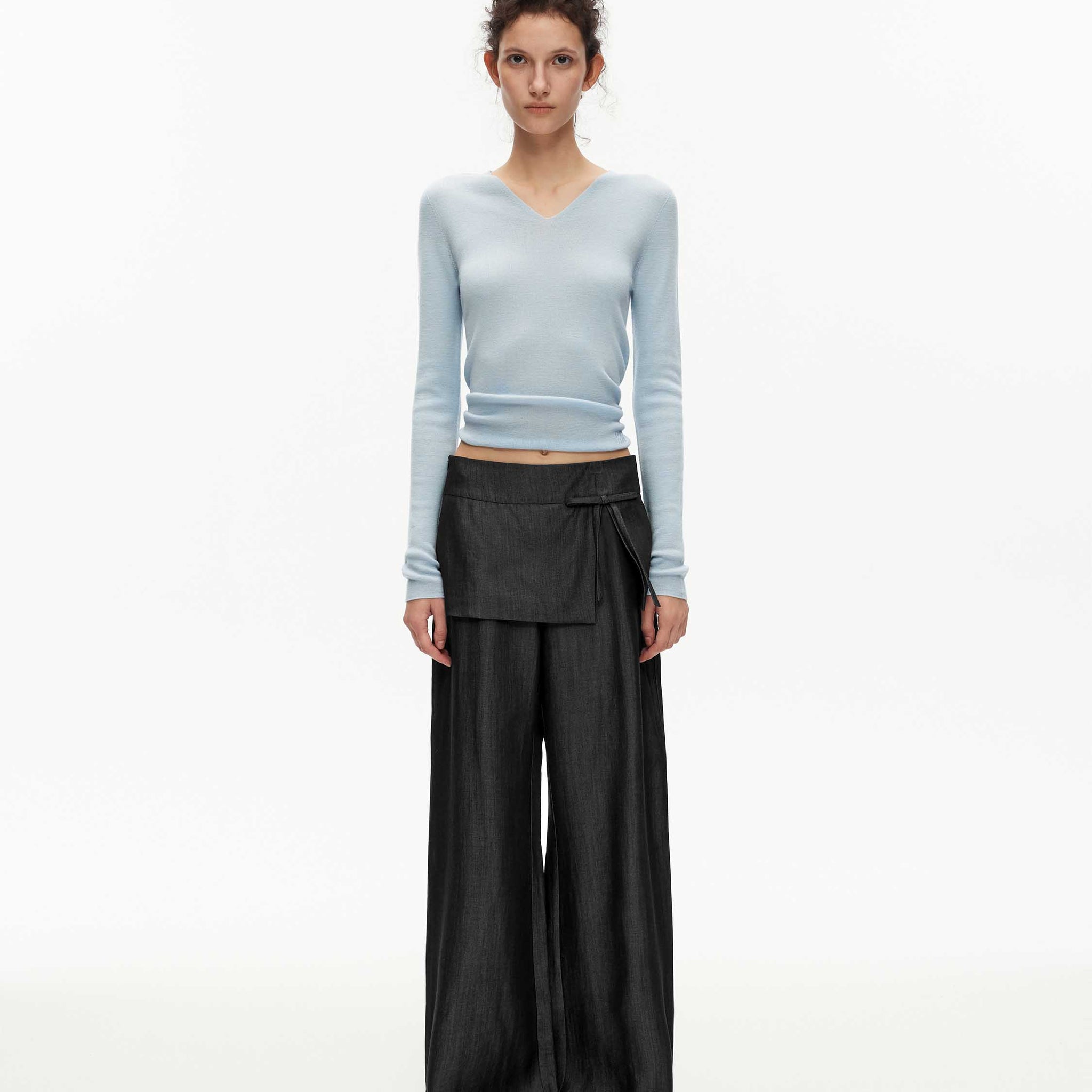 Low Waist Bow Skirt Pants
