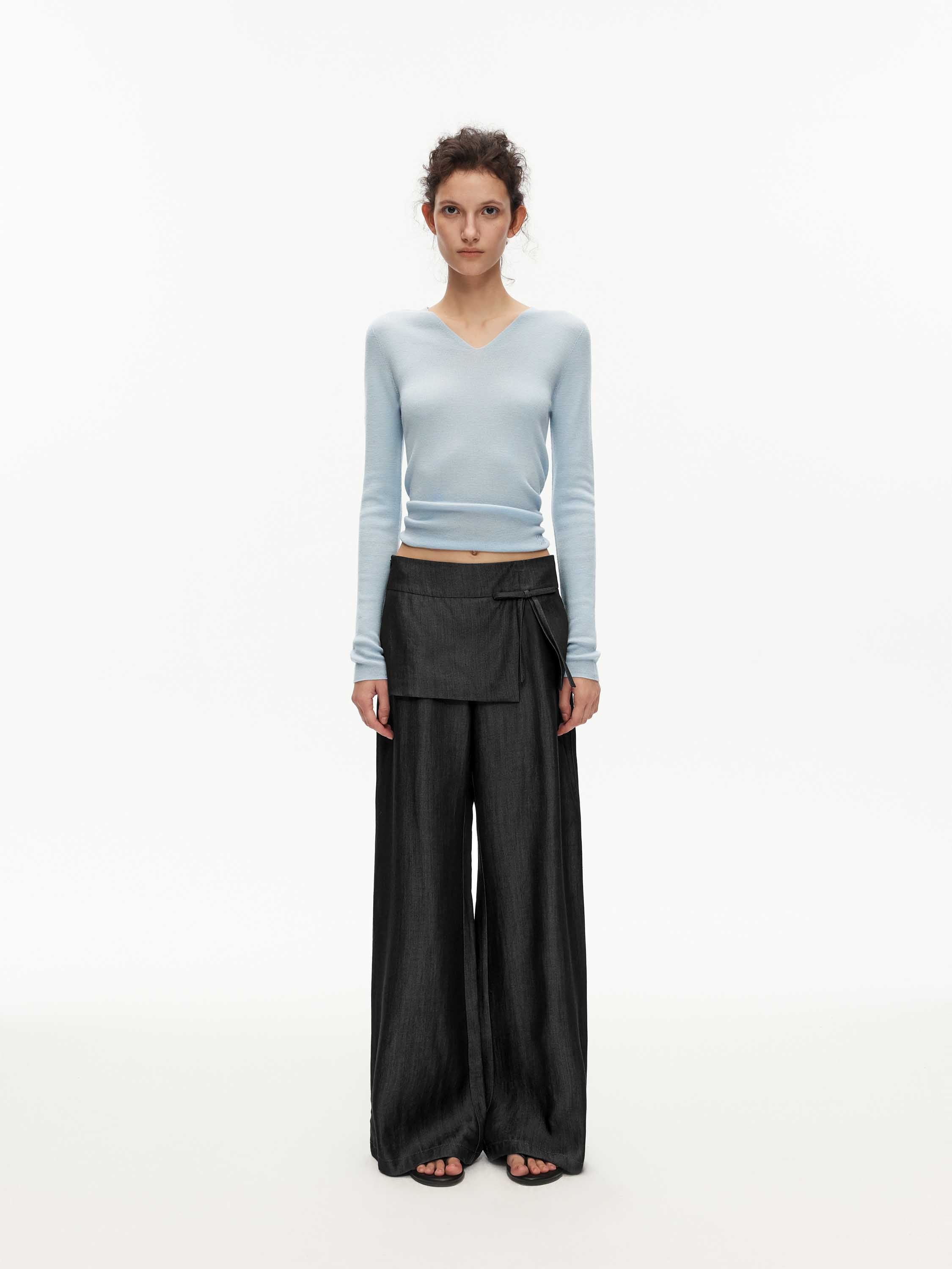 Low Waist Bow Skirt Pants