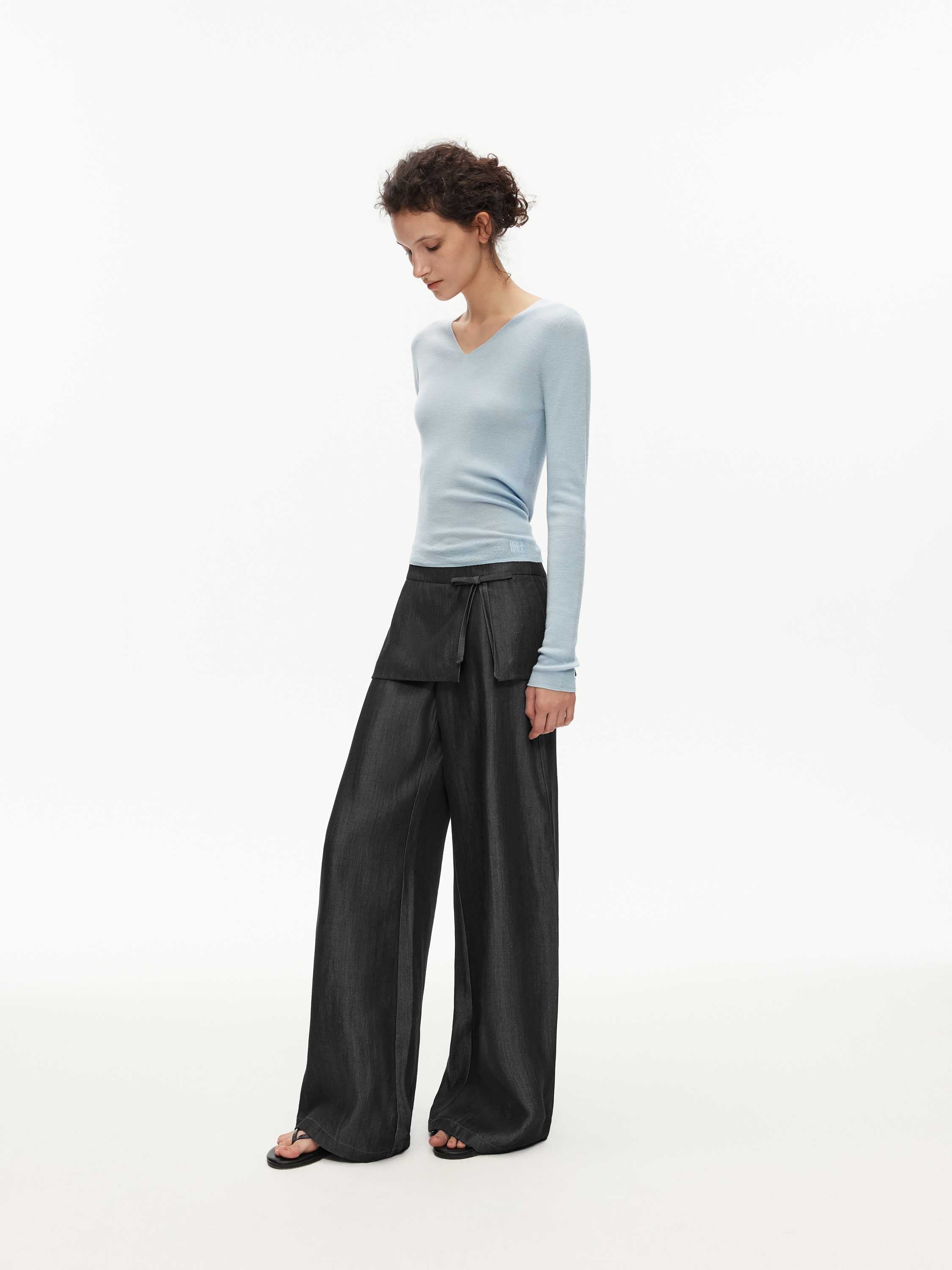 Low Waist Bow Skirt Pants