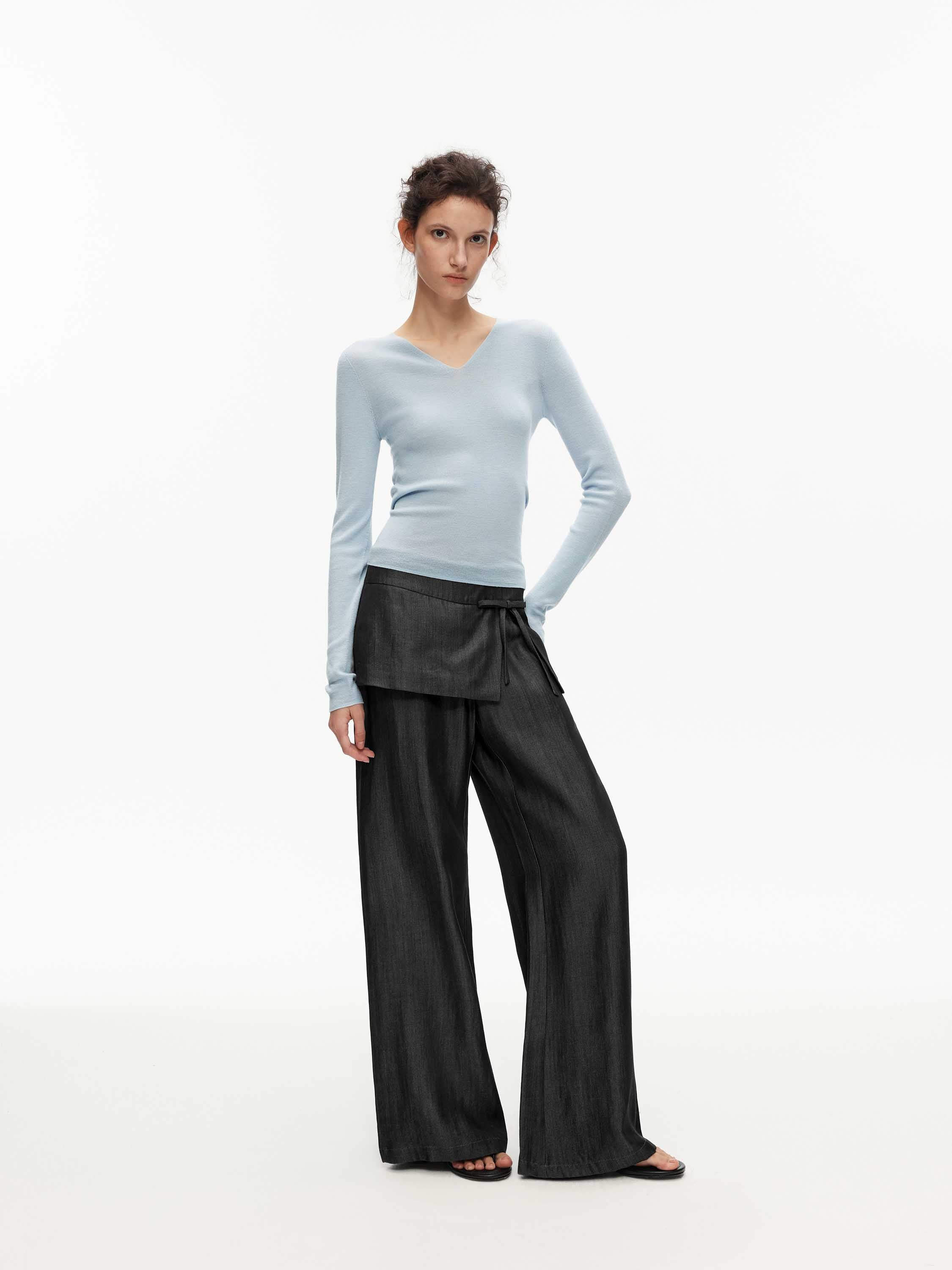 Low Waist Bow Skirt Pants