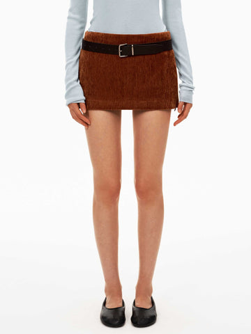 Corduroy Mini Skirt with Contrast Waistband